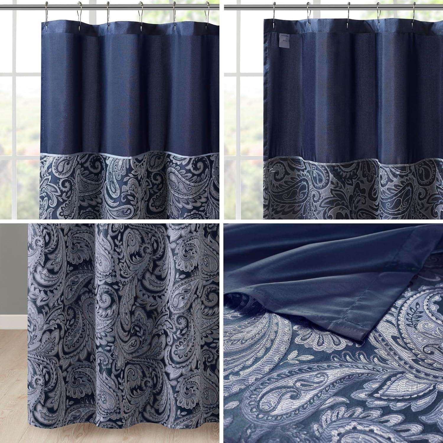 Madison Park Aubrey Paisley Jacquard Shower Curtain