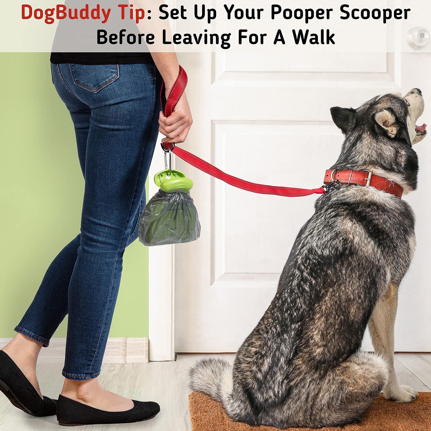 DogBuddy Pooper Scooper, Portable Dog Poop Scoop for Small and Large Dogs, Leash Clip and Dog Poop Bags Included