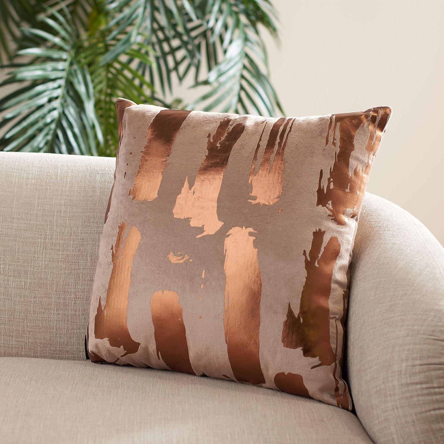 Abstract Viscose, Cotton Reversible Throw Pillow