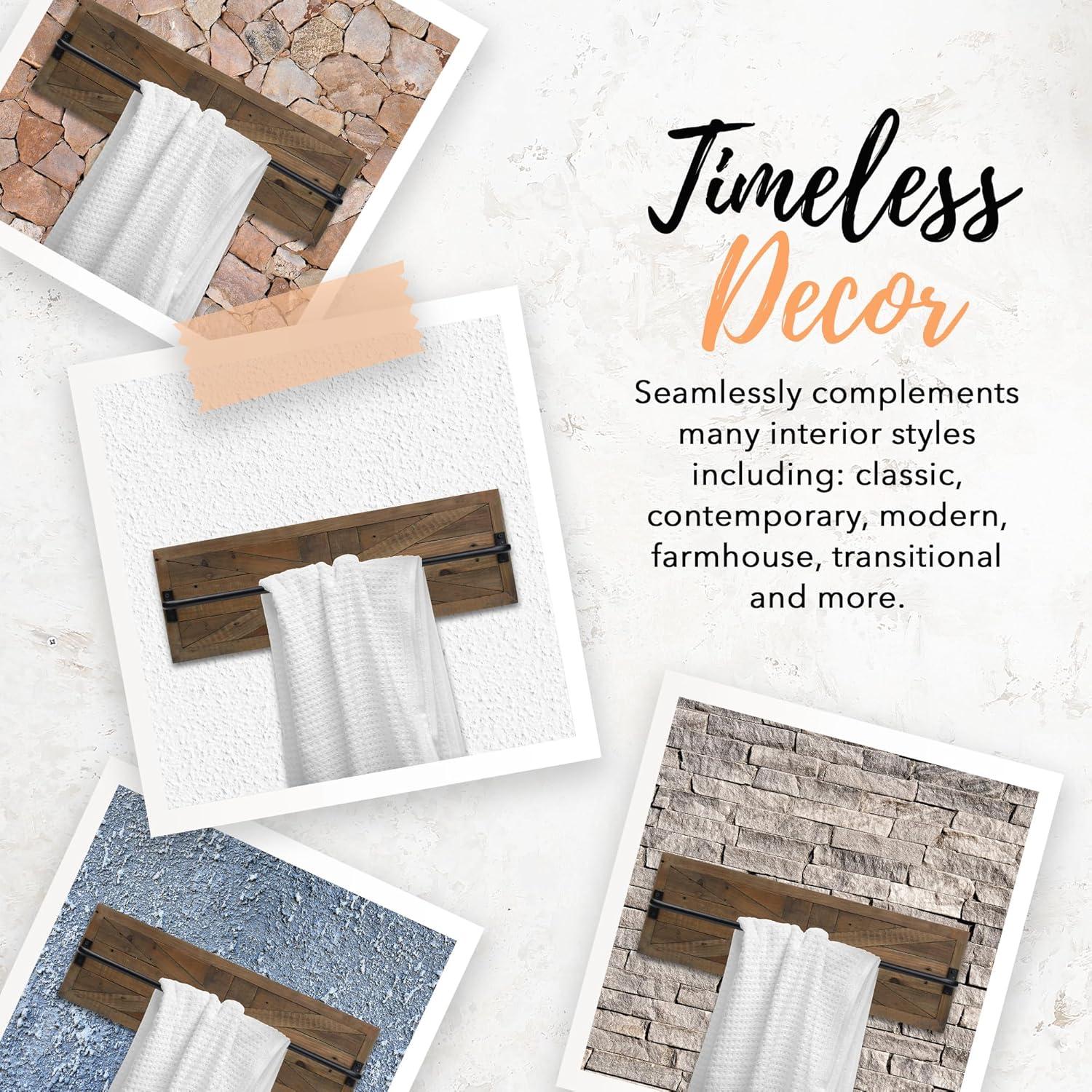 Autumn Alley Autumn Alley Rustic Farmhouse Towel Rack in Barn Wood -  Farmhouse Bathroom Décor TRK001WD