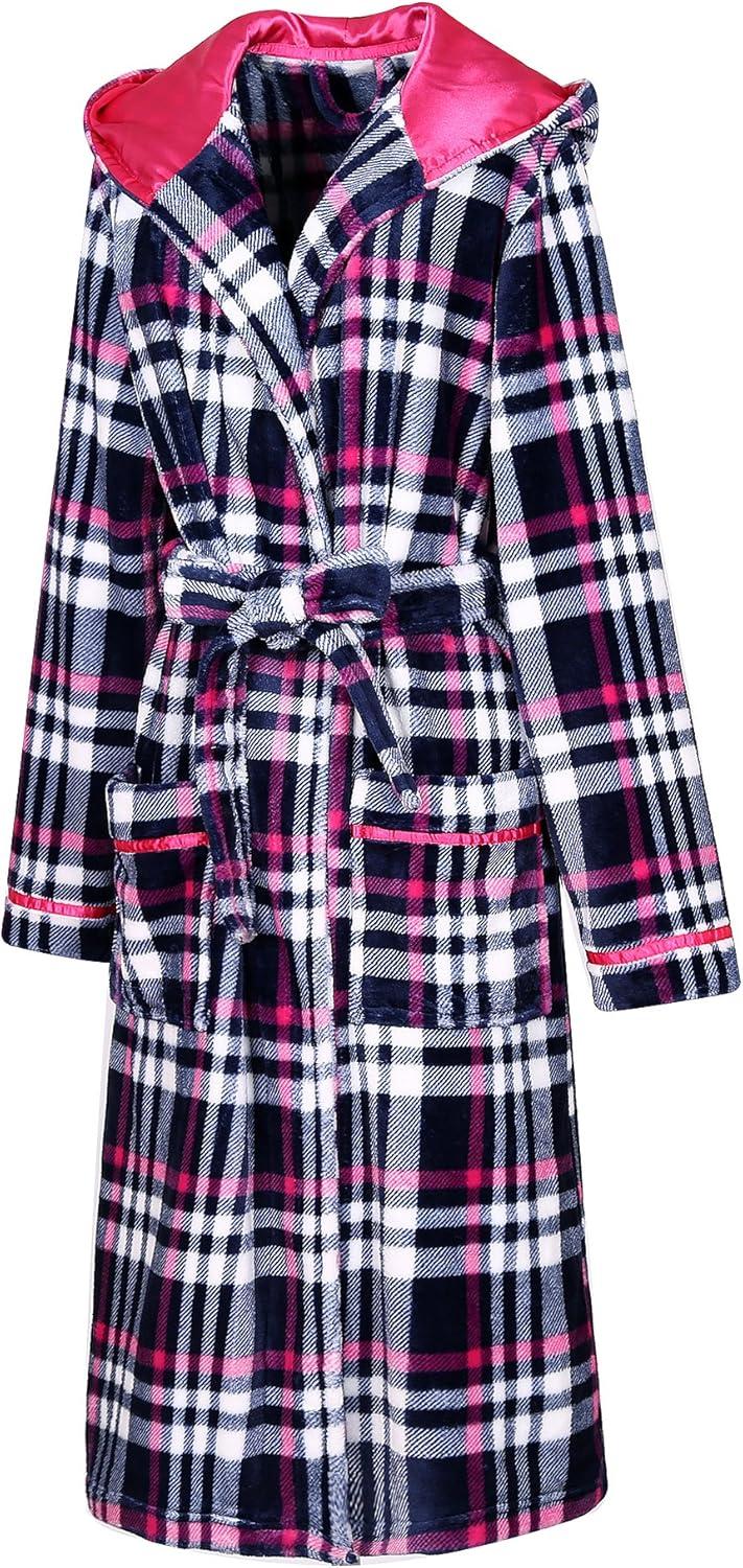 Richie House Women's Plaid Fleece Bathrobe Robe RHW2714-A-XL