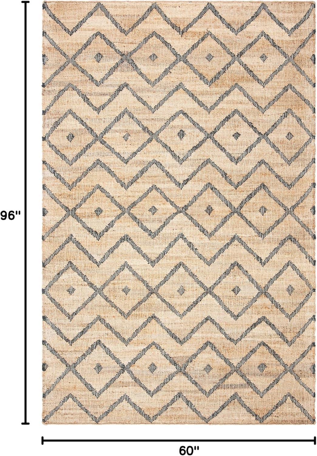 Kilim KLM750 Hand Loomed Area Rug - Natural/Charcoal - 5'x8' - Safavieh.