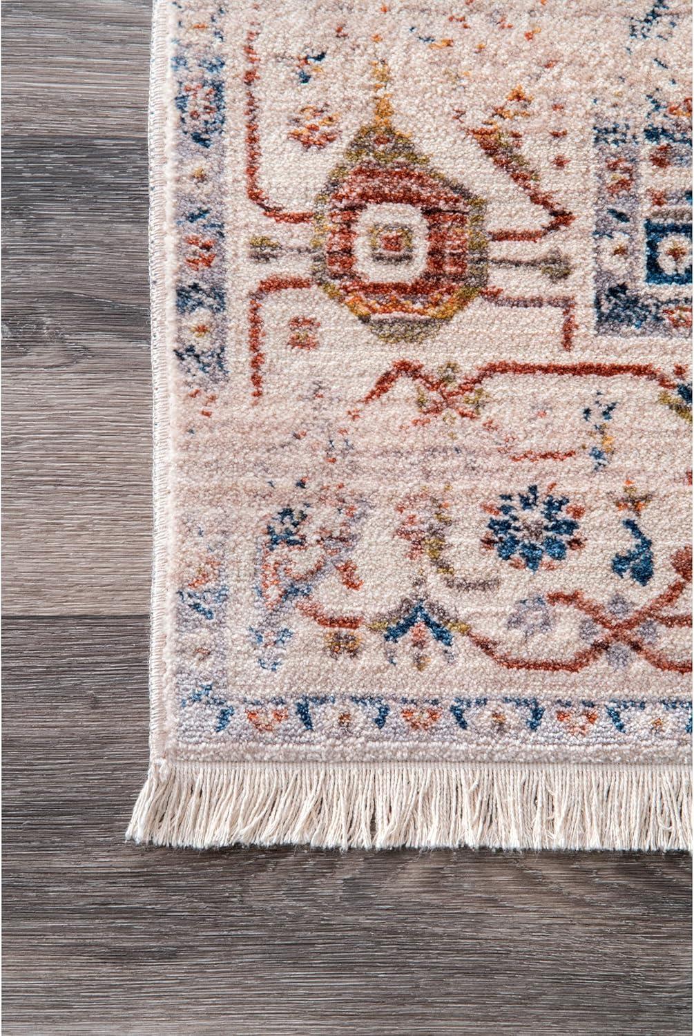 Nuloom Harriet Oriental/Persian 2x6 Runner Indoor Area Rug for Living Room Bedroom Dining Room Entryway Hallway Kitchen, Ivory/Multicolor