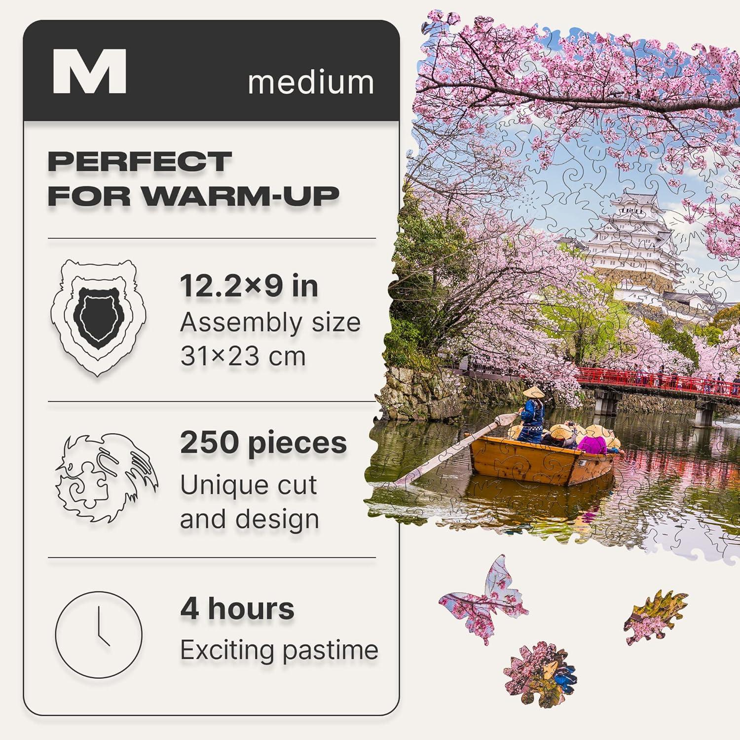 UNIDRAGON Wooden Puzzle Sakura 250 Pieces M Nature View