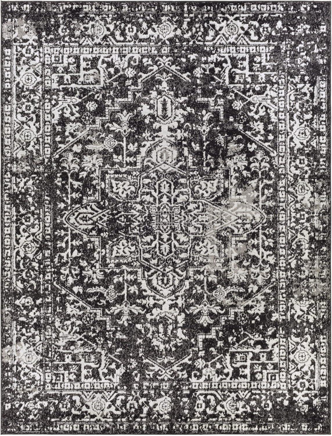 Demeter Classic Black Rectangular Area Rug, 7'10" x 10'3"