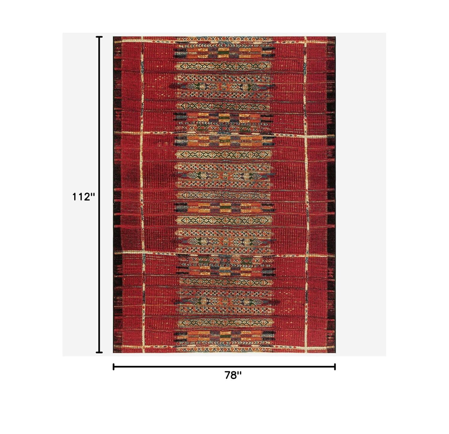 Liora Manne Marina Stripe Indoor/Outdoor Rug Red 6'6" x 9'4"