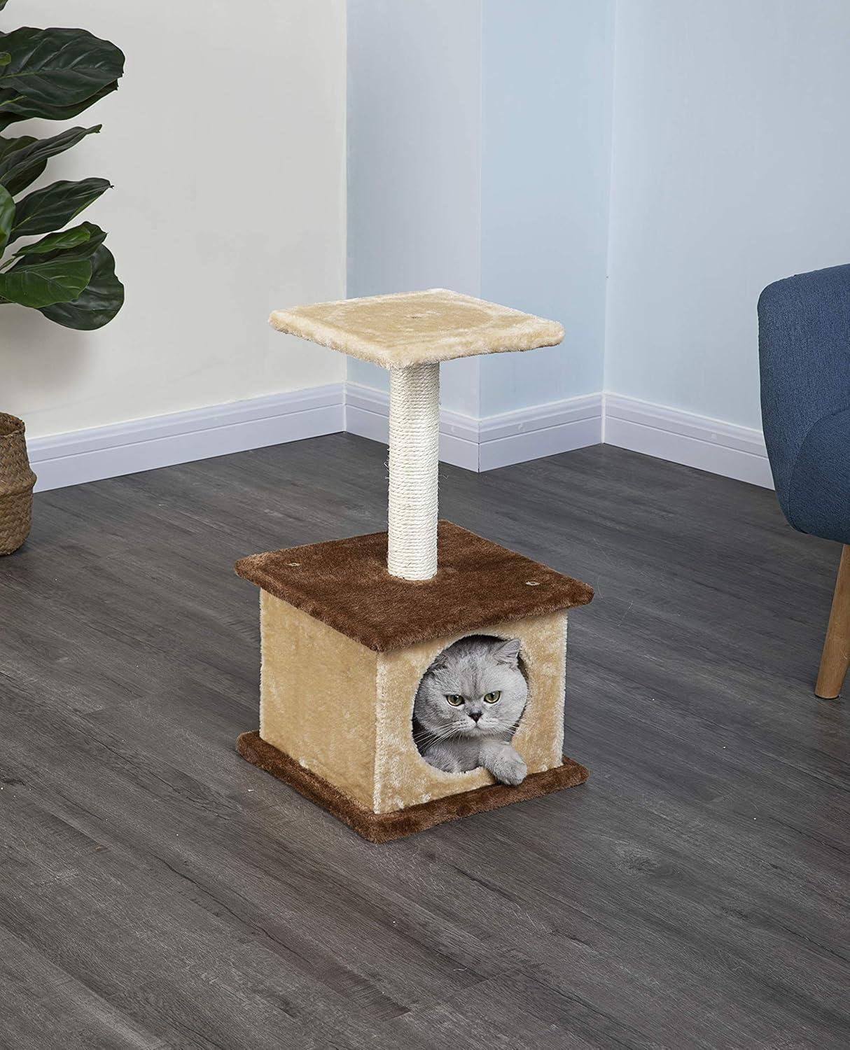 Homessity 63" Economical Cat Tree with Sisal Scratching Posts HC-002 - Beige/Brown