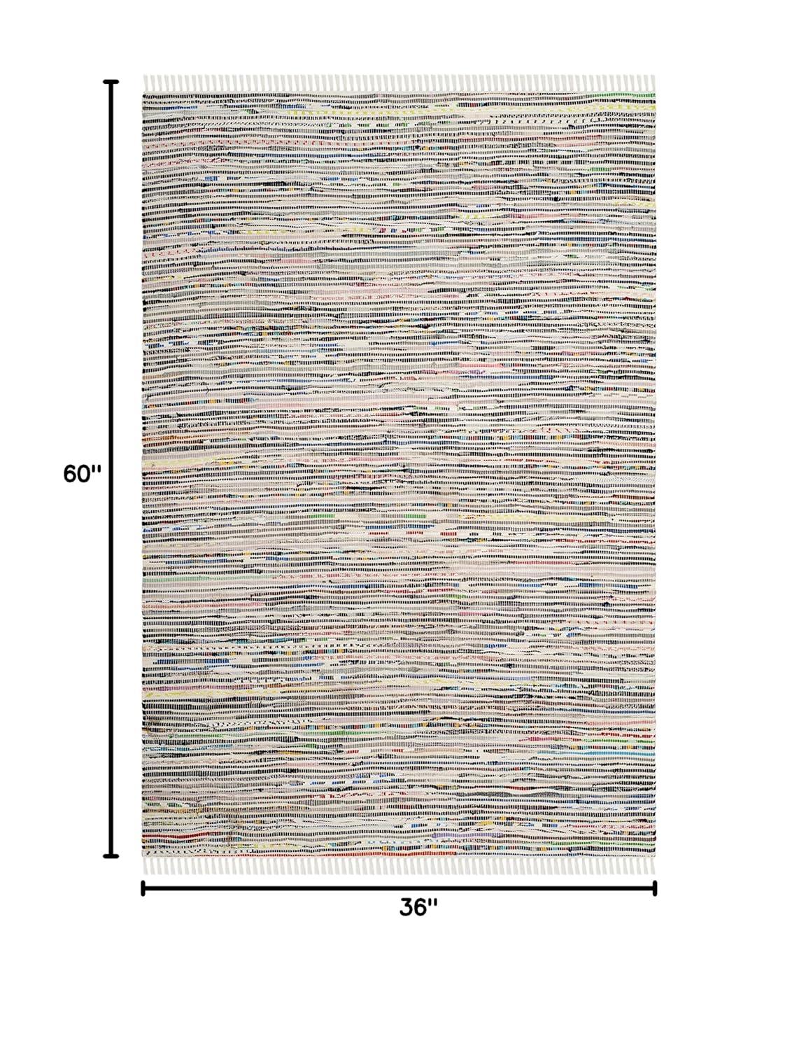 Rag Rug RAR125 Hand Woven Indoor Accent Rug - Ivory/Multi - 3'x5' - Safavieh.