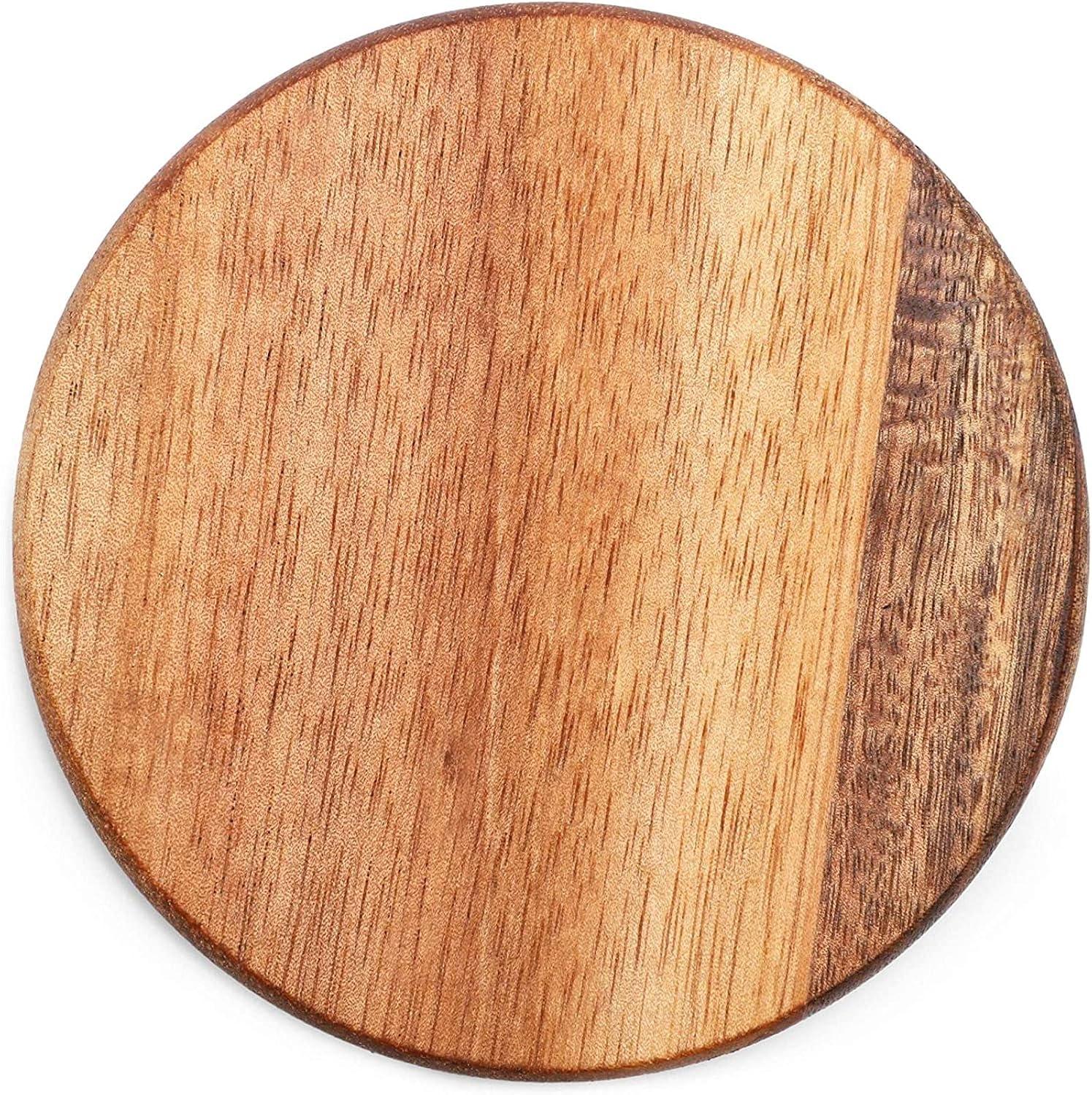 Juvale 8 Pack Acacia Wood Coasters for Coffee Table - Wooden Coasters for Drinks, Dining Table, Bar (4 In)