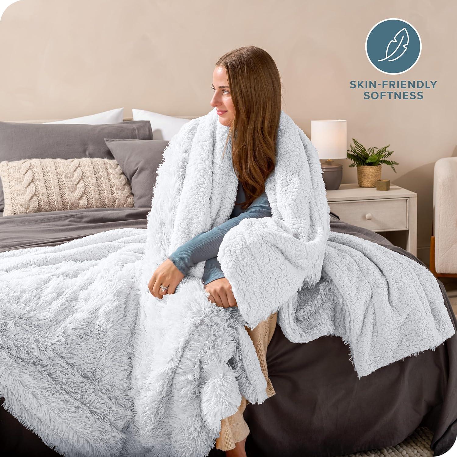 Bare Home Shaggy Faux Fur Sherpa Blanket