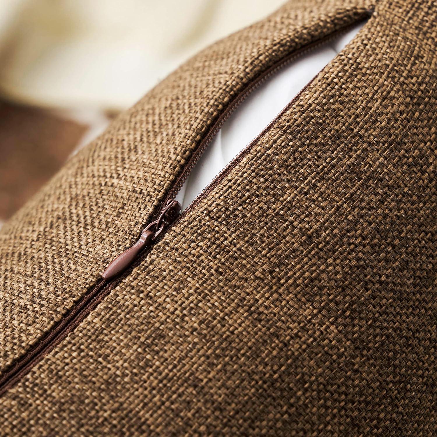 Nmkwnr Linen Square Cushion Covers Pillowcases Decorative Throw Pillow Covers for Sofa Living Room Bed, 18 x 18 inch