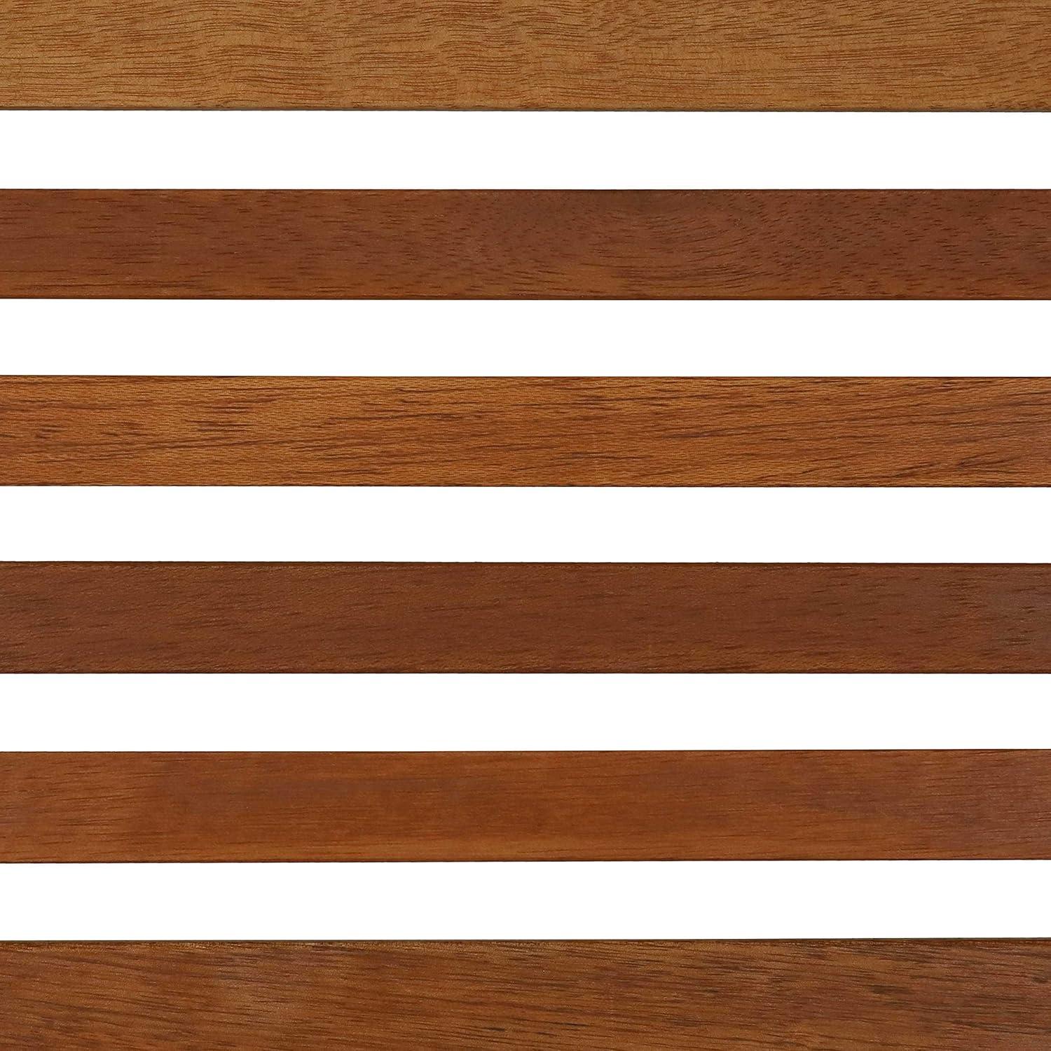 Sunnydaze Meranti Wood with Teak Oil Finish Wooden Folding Patio Lawn Slatted Arm Chairs Set - Brown - 2pk