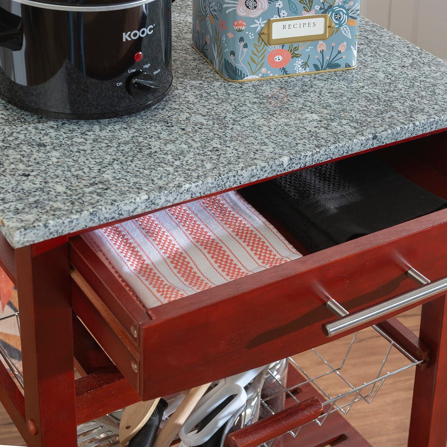 Roger Kitchen Island Granite Top - Linon