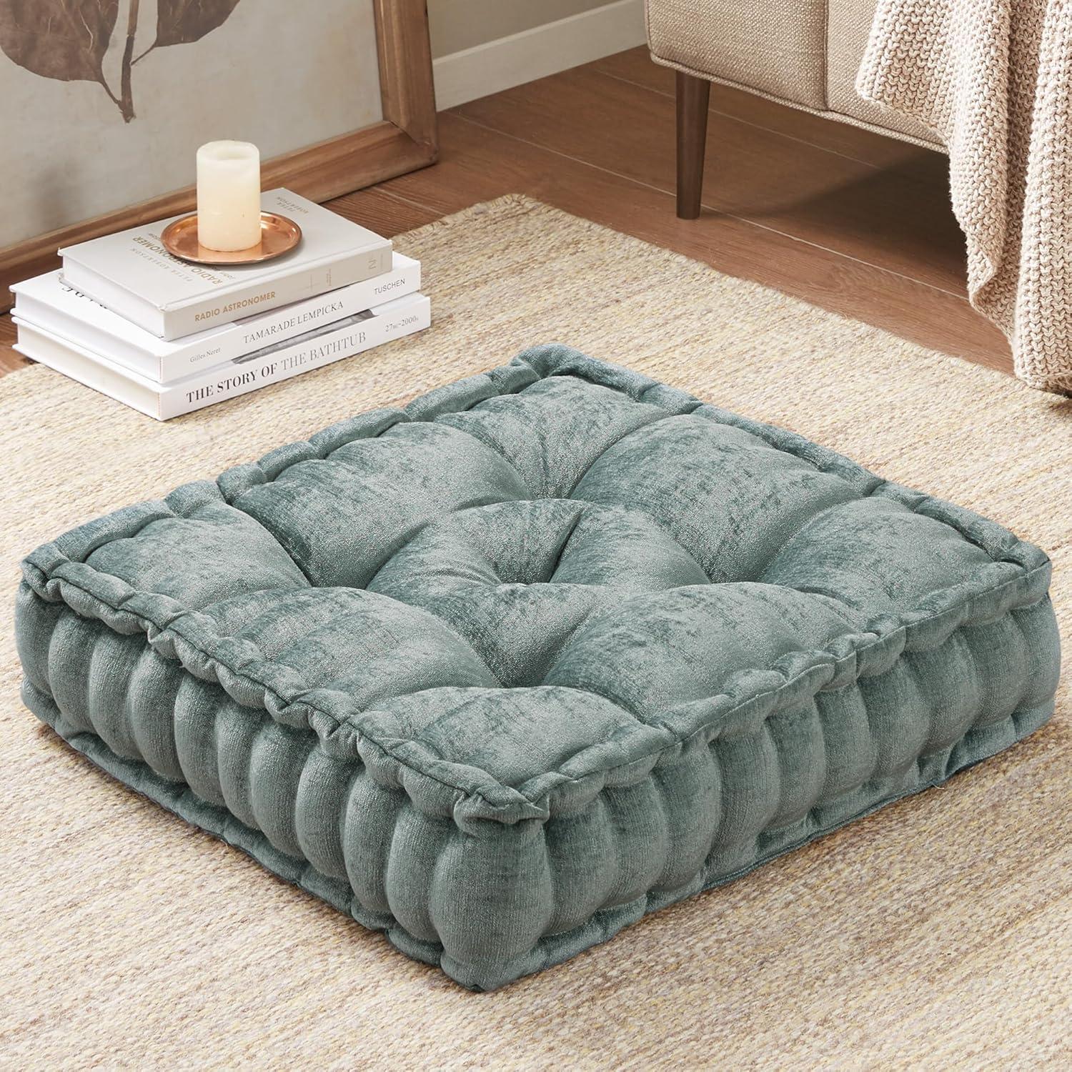 Intelligent Design Azza Poly Chenille Square Floor Pillow Cushion