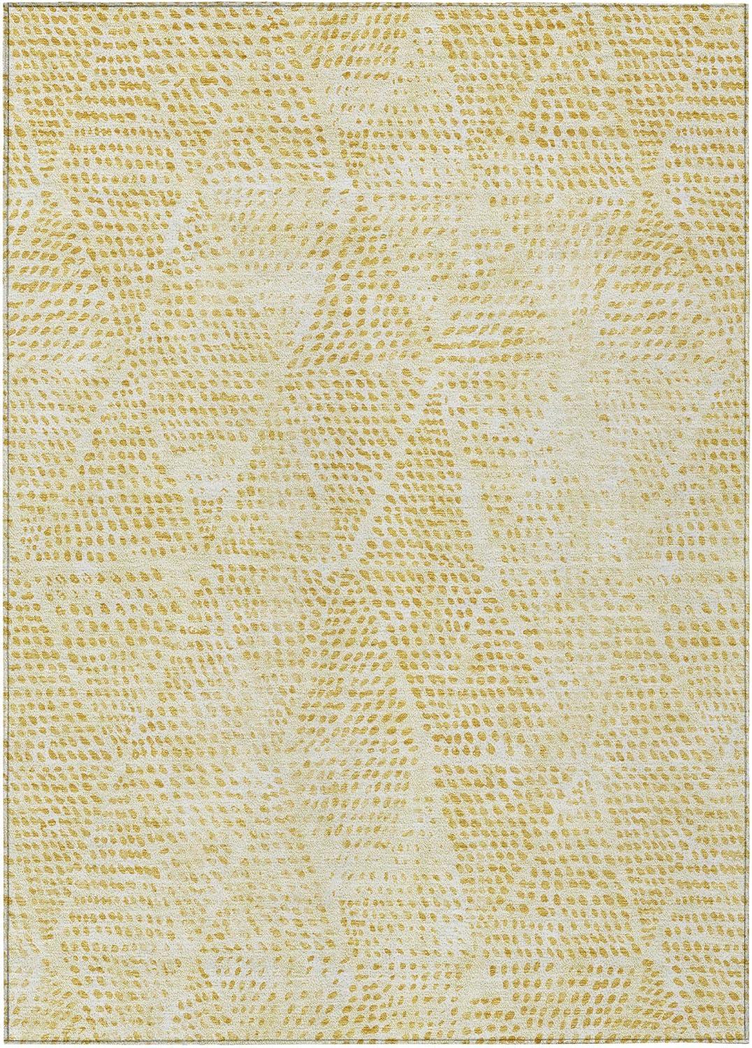 Wheat Diamond Pattern Machine Washable Indoor Outdoor Rug