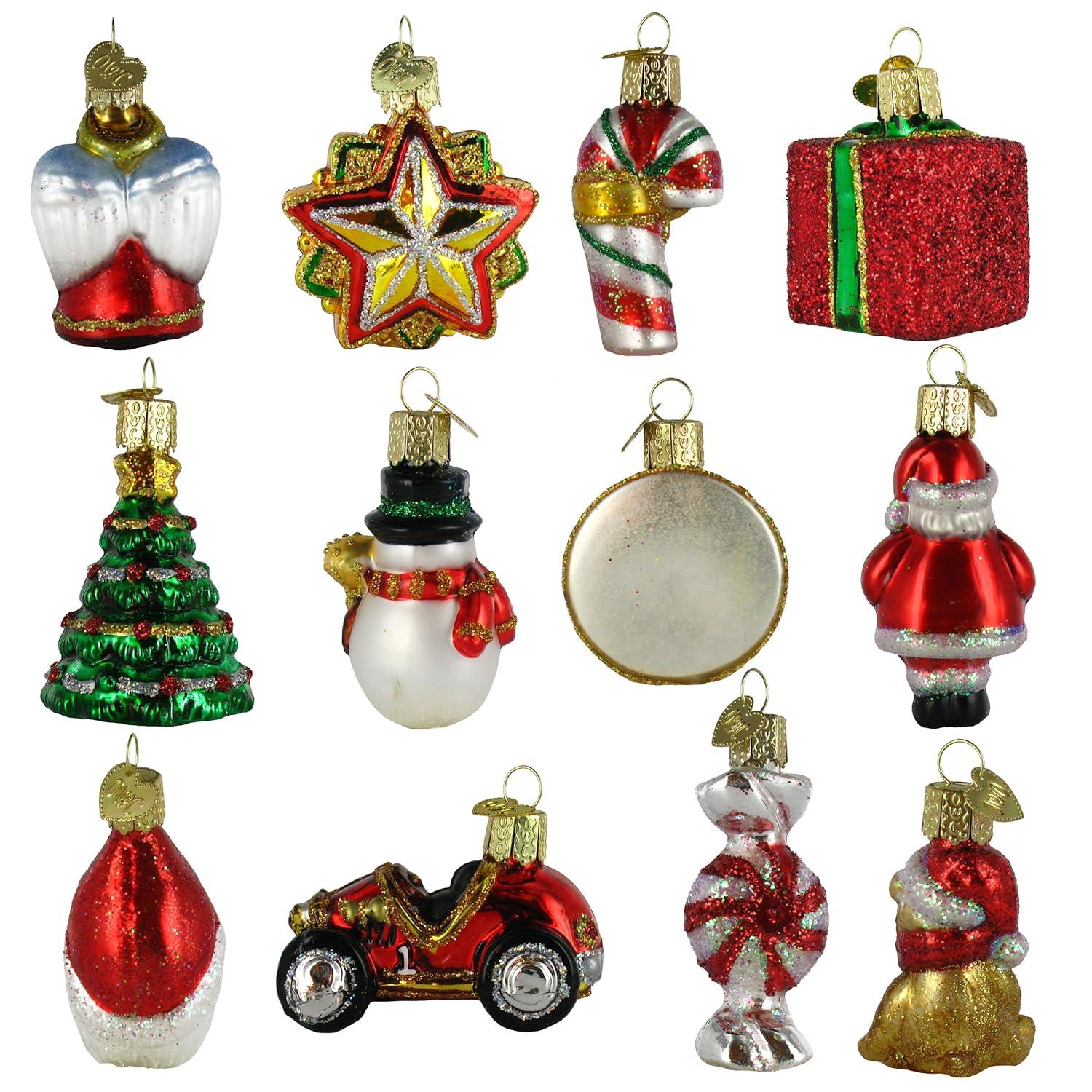 Old World Christmas 2.75 In Mini Christmas Set Ornament St/12 Santa Star Tree Ornament Sets