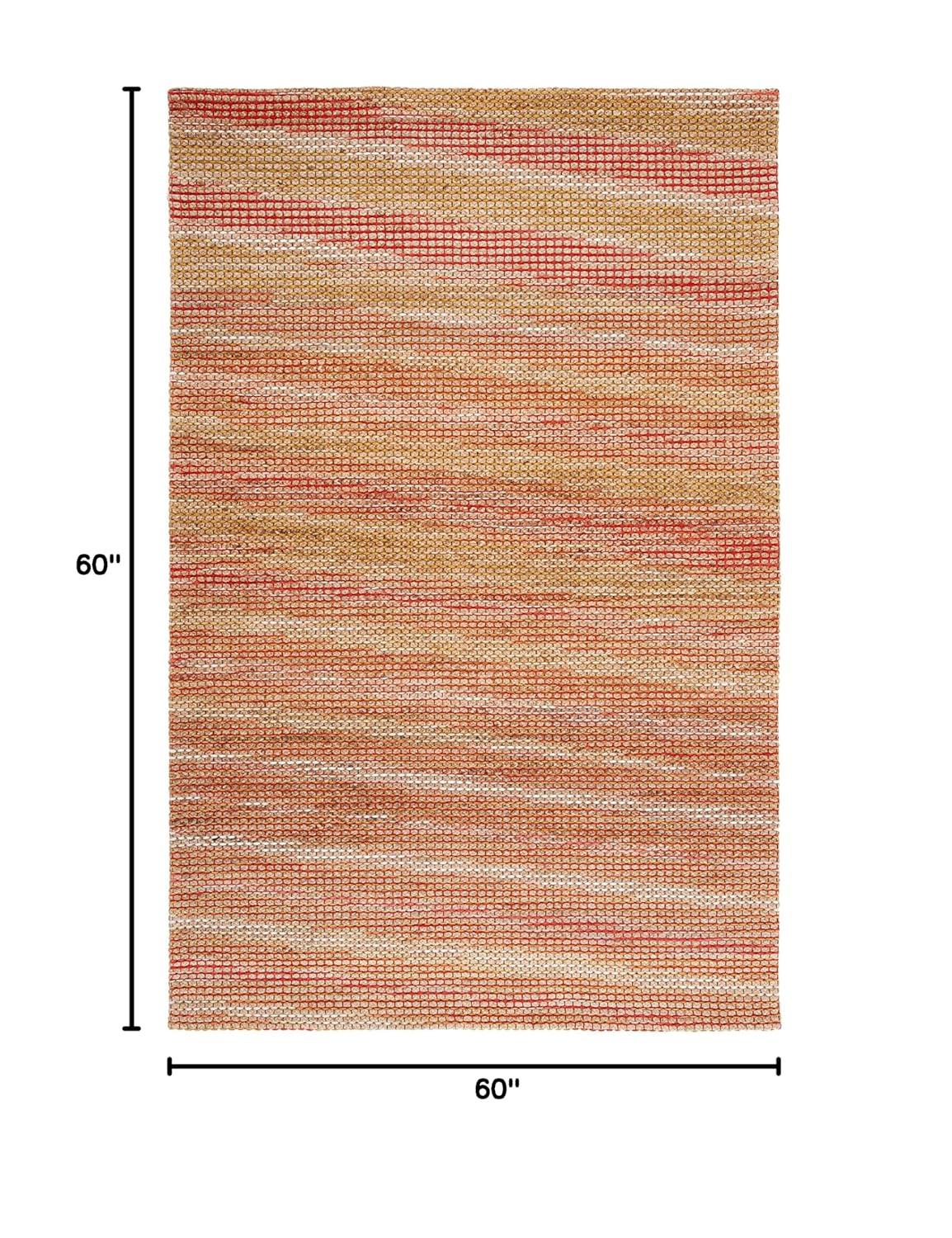 Marbella MRB851 Hand Loomed Indoor Area Rug - Natural/Red - 5'x8' - Safavieh