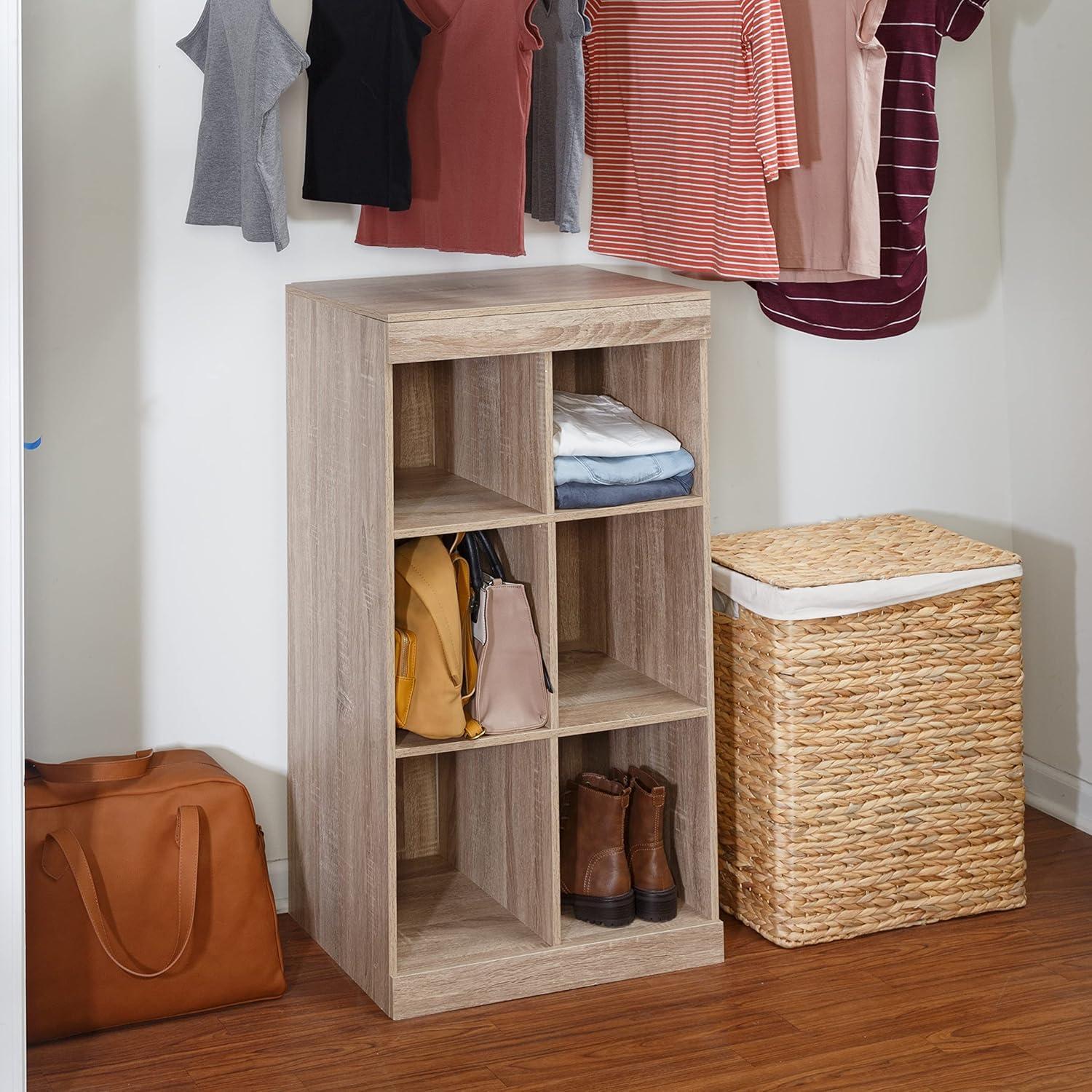 Versatile 6-Cube Stackable Organizer in Rich Brown