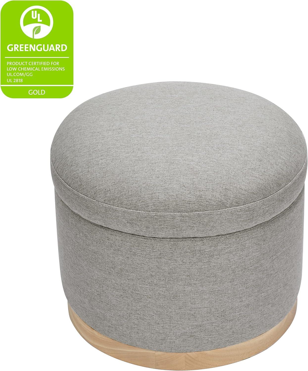 Naka 21.5" Wide Round Storage Ottoman with Storage