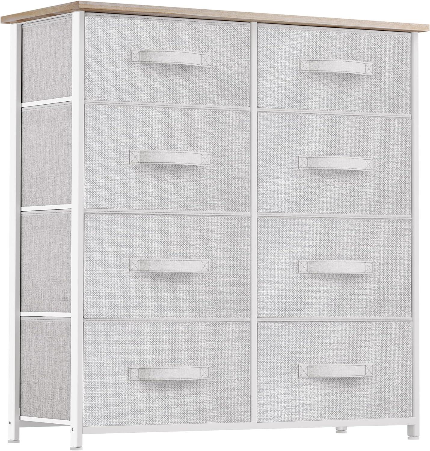 YITAHOME 8 Drawers Dresser - Fabric Storage Tower, Organizer Unit for Room, Living Room & Closets - Sturdy Steel Frame, Easy Pull Fabric Bins & Wooden Top