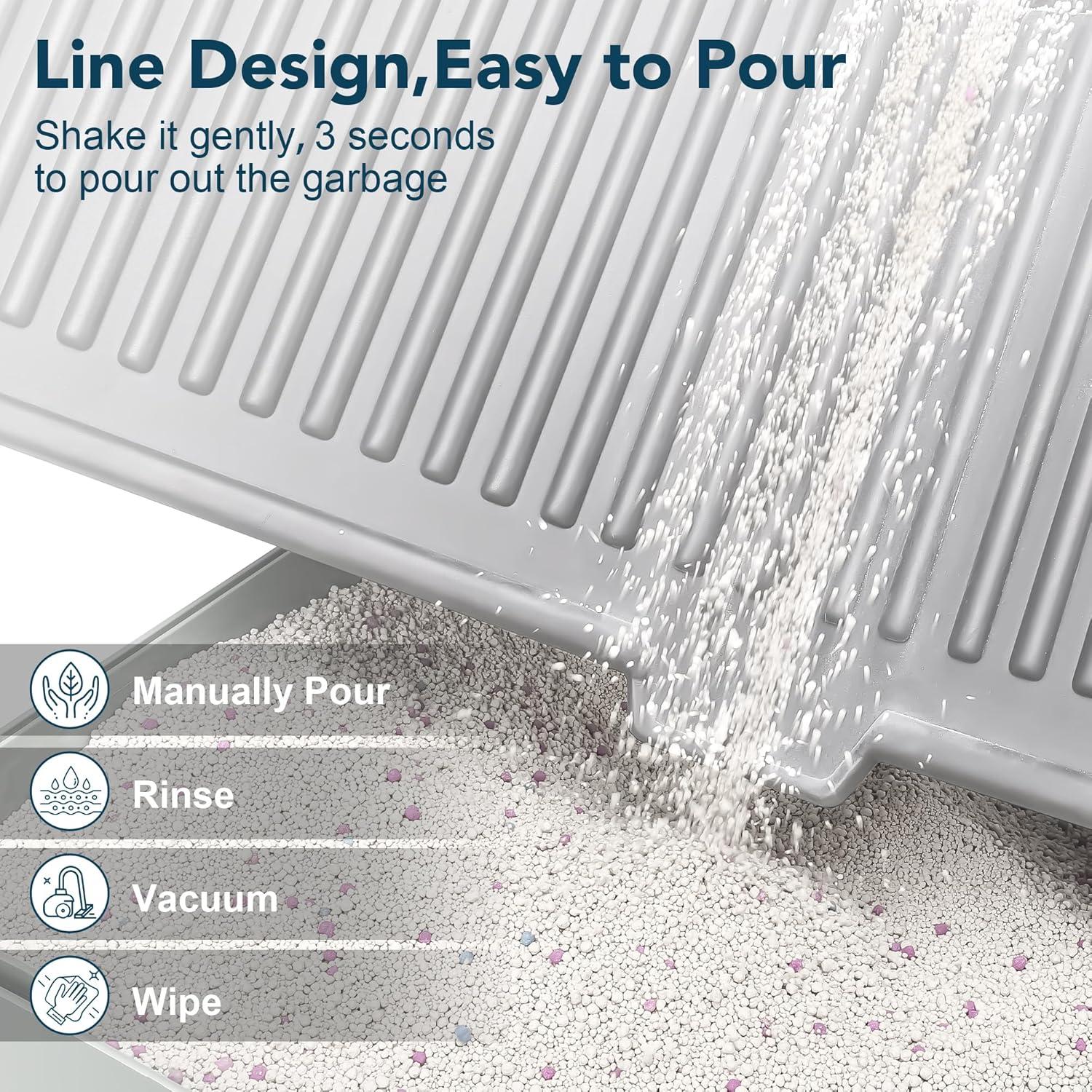 UPSKY Cat Litter Mat Kitty Litter Trapping Mat 31" x 24" Litter Box Mat Keep Floor Clean