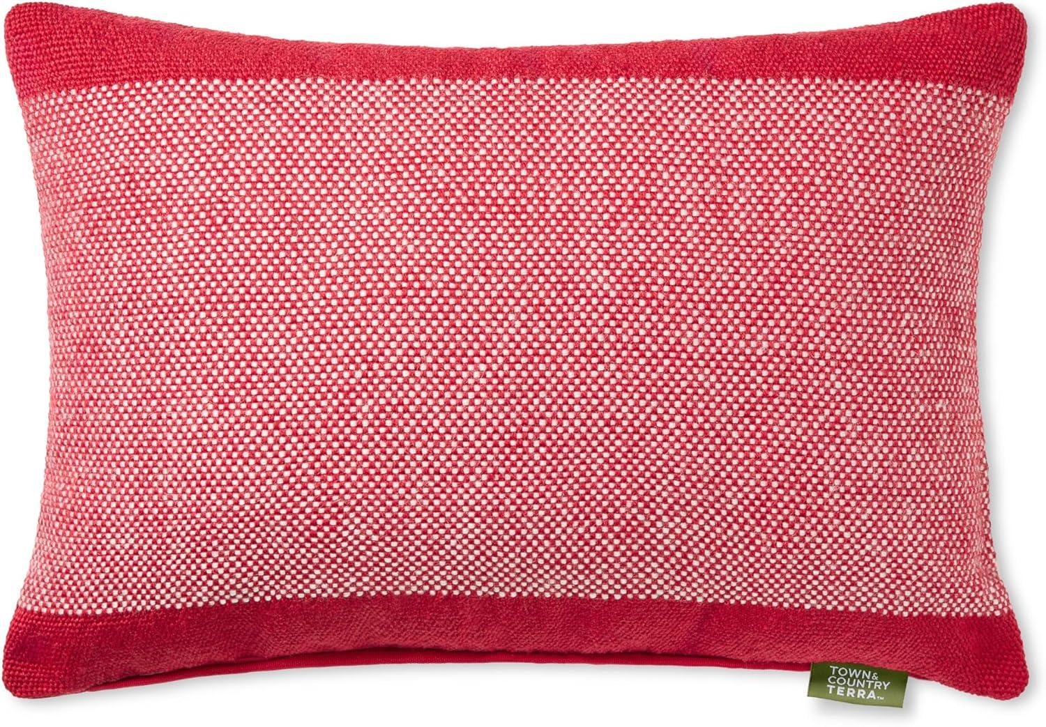 Red and Ivory Recycled Indoor/Outdoor Decorative Pillow