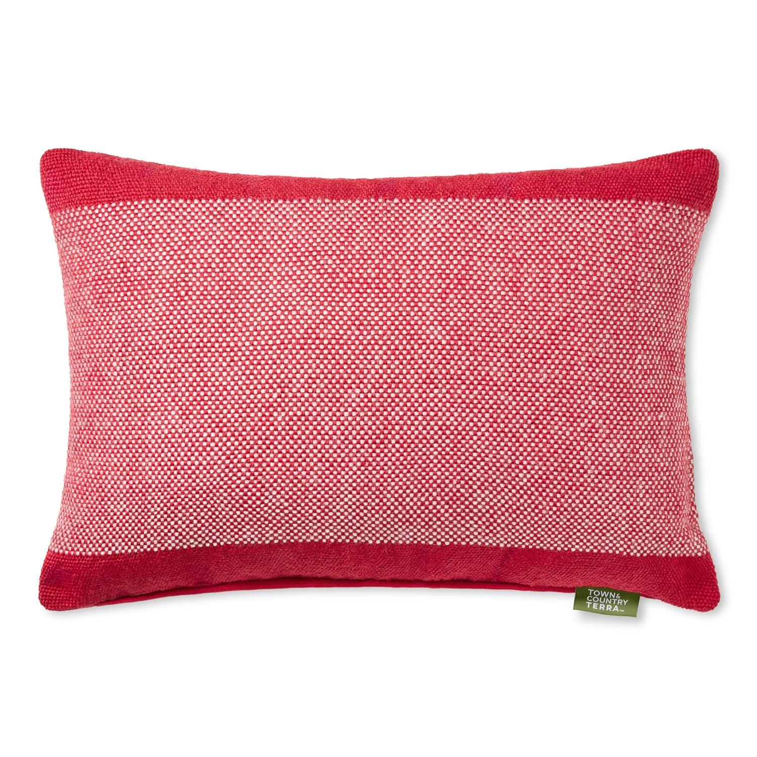 Red and Ivory Recycled Indoor/Outdoor Decorative Pillow
