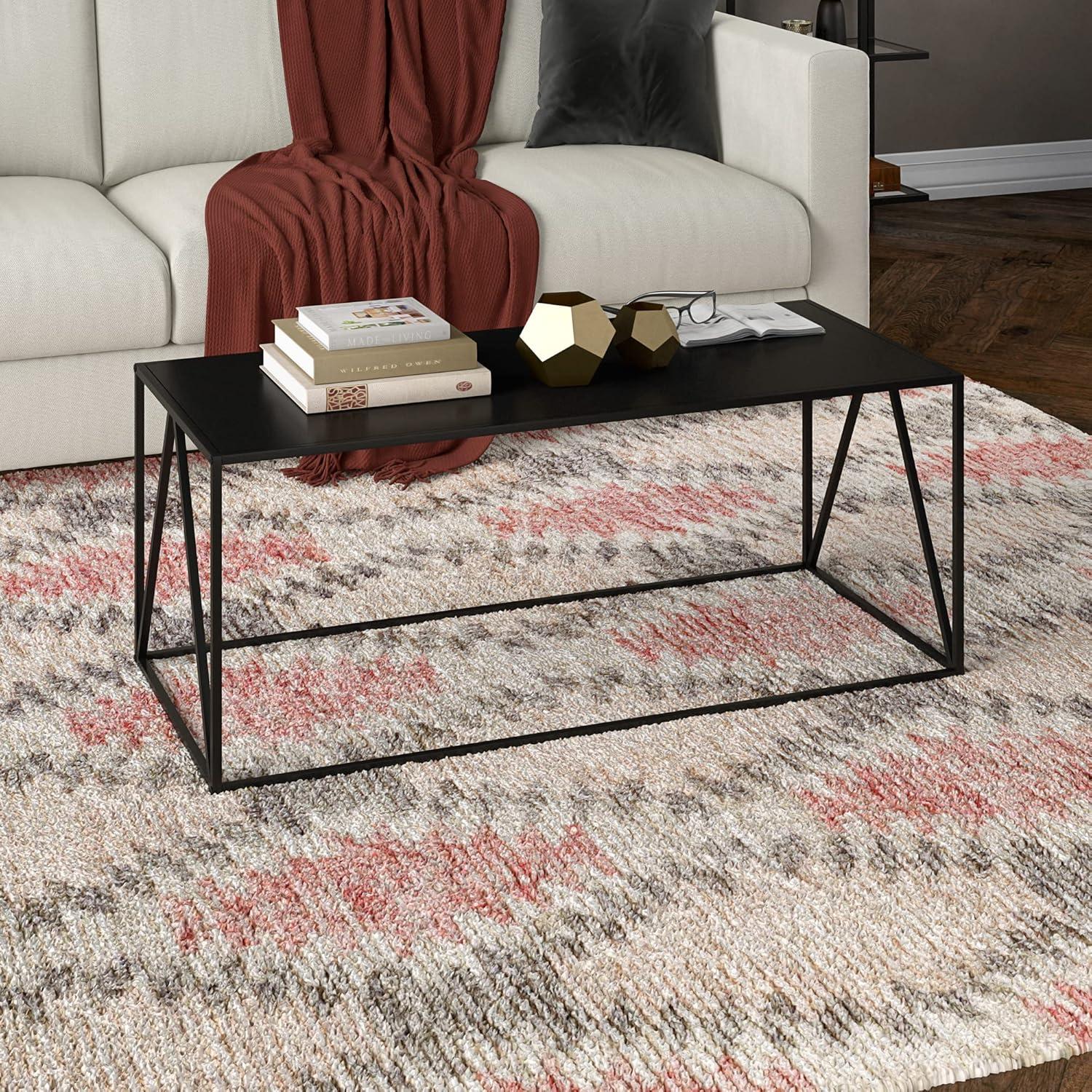 Pia 45" Blackened Bronze Rectangular Steel Coffee Table