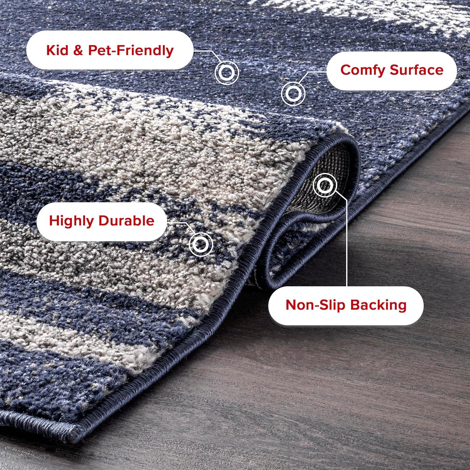 Nuloom Starfish Animal Print 4x6 Indoor Area Rug for Living Room Bedroom Dining Room Kitchen, Grey/Blue