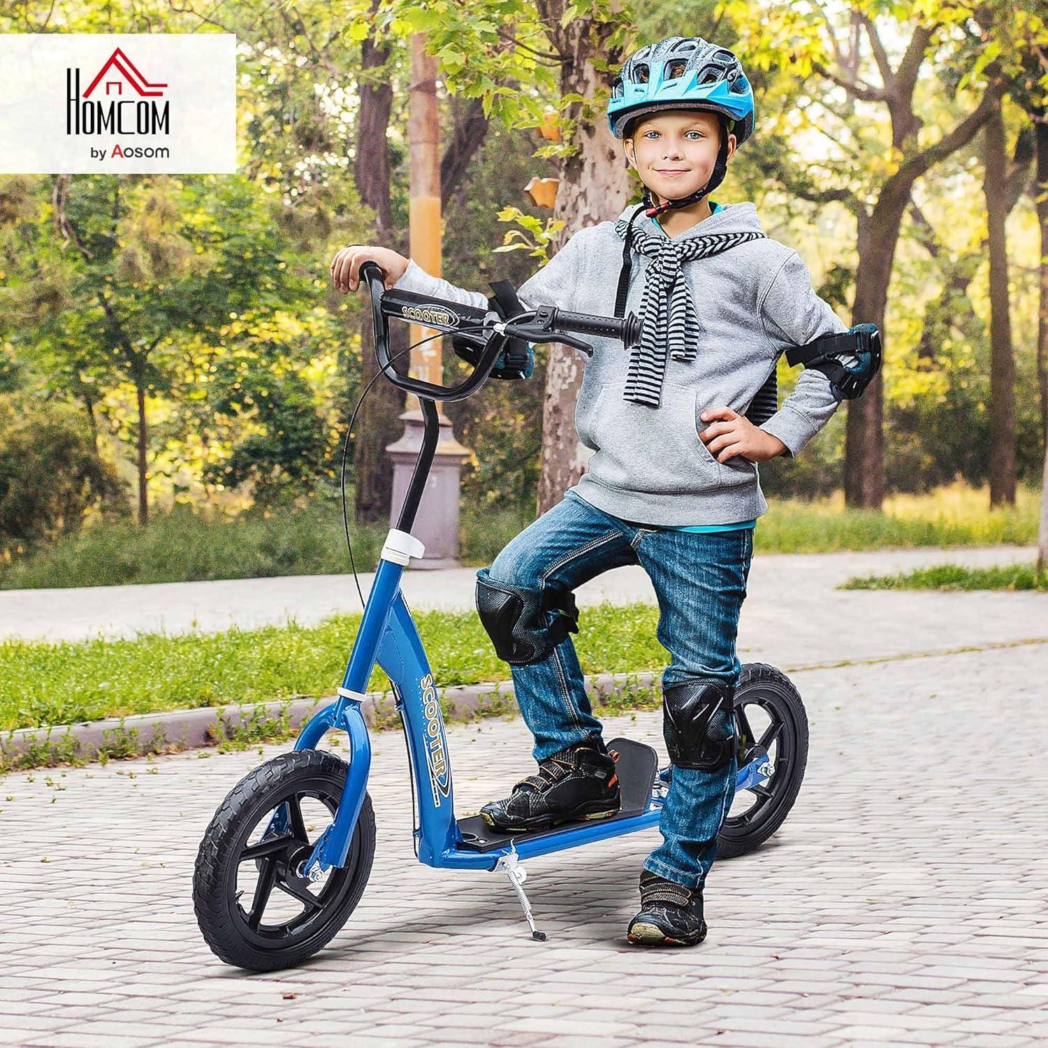 HomCom Kick Scooter for Kids 5-12 Years Old, Big Wheel Kids Scooter