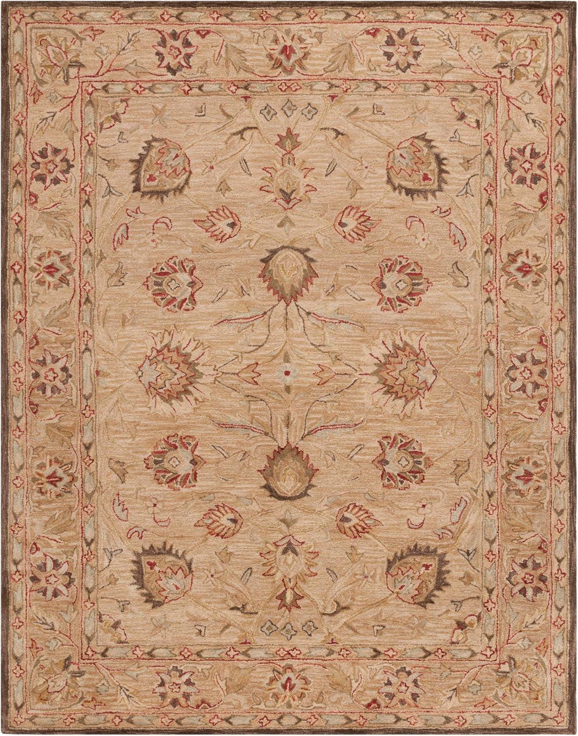 SAFAVIEH Anatolia Venice Floral Wool Area Rug, Beige/Beige, 9'6" x 13'6"