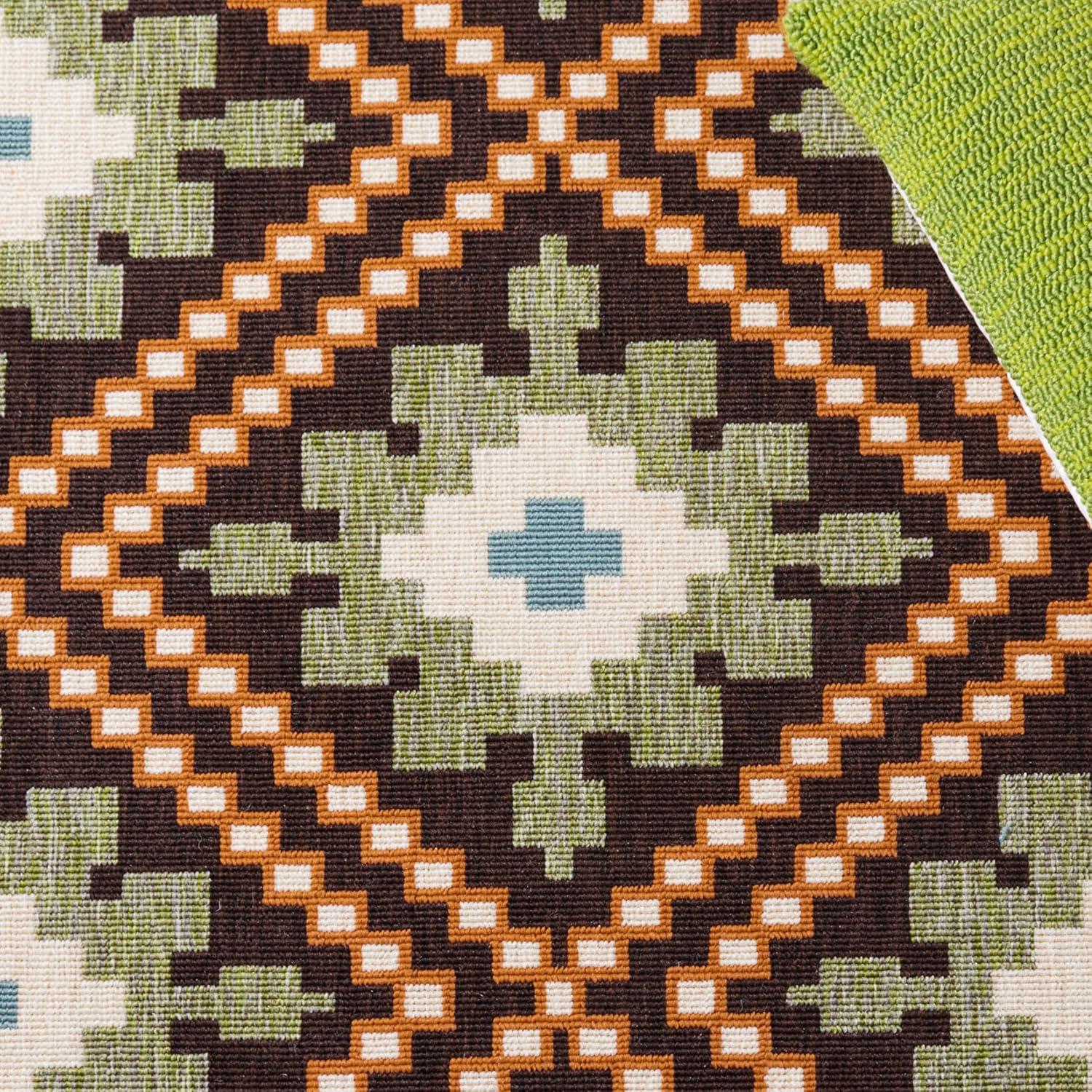 Veranda VER099 Power Loomed Indoor/Outdoor Area Rug - Brown/Terracotta - 5'3"x7'7" - Safavieh.