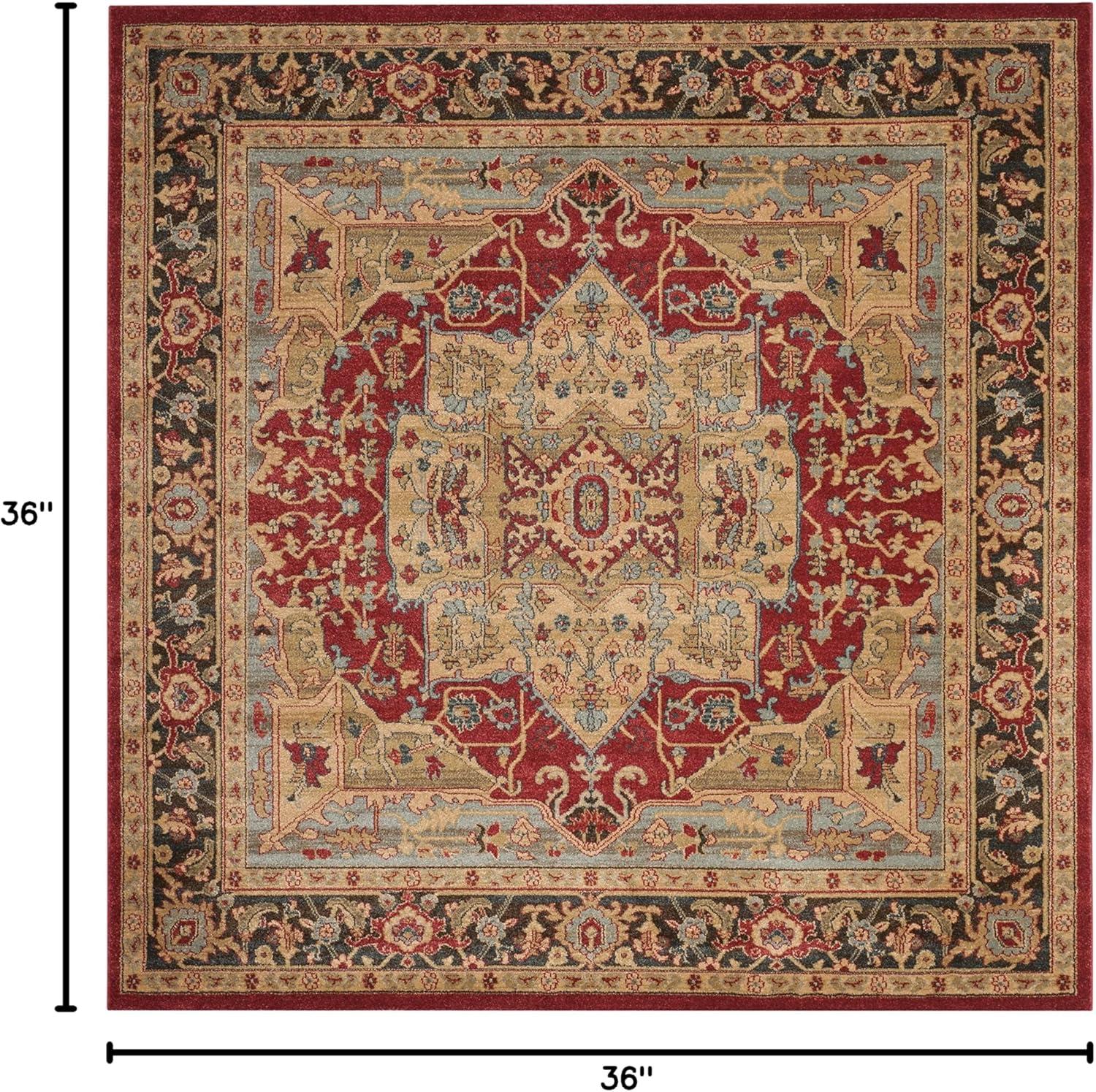 Mahal MAH625 Power Loomed Indoor Area Rug - Natural/Navy - 6'7"x9'2" - Safavieh.