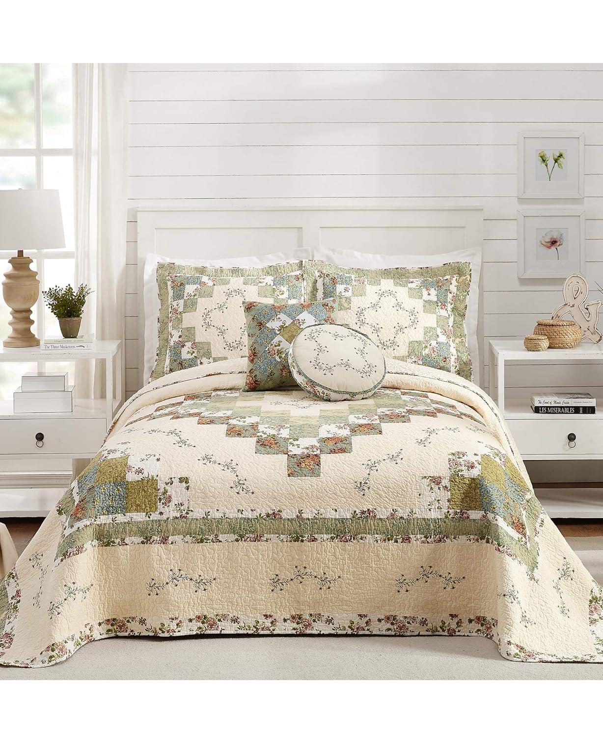 Patchwork Square Decorative Throw Pillow Olivia - Modern Heirloom