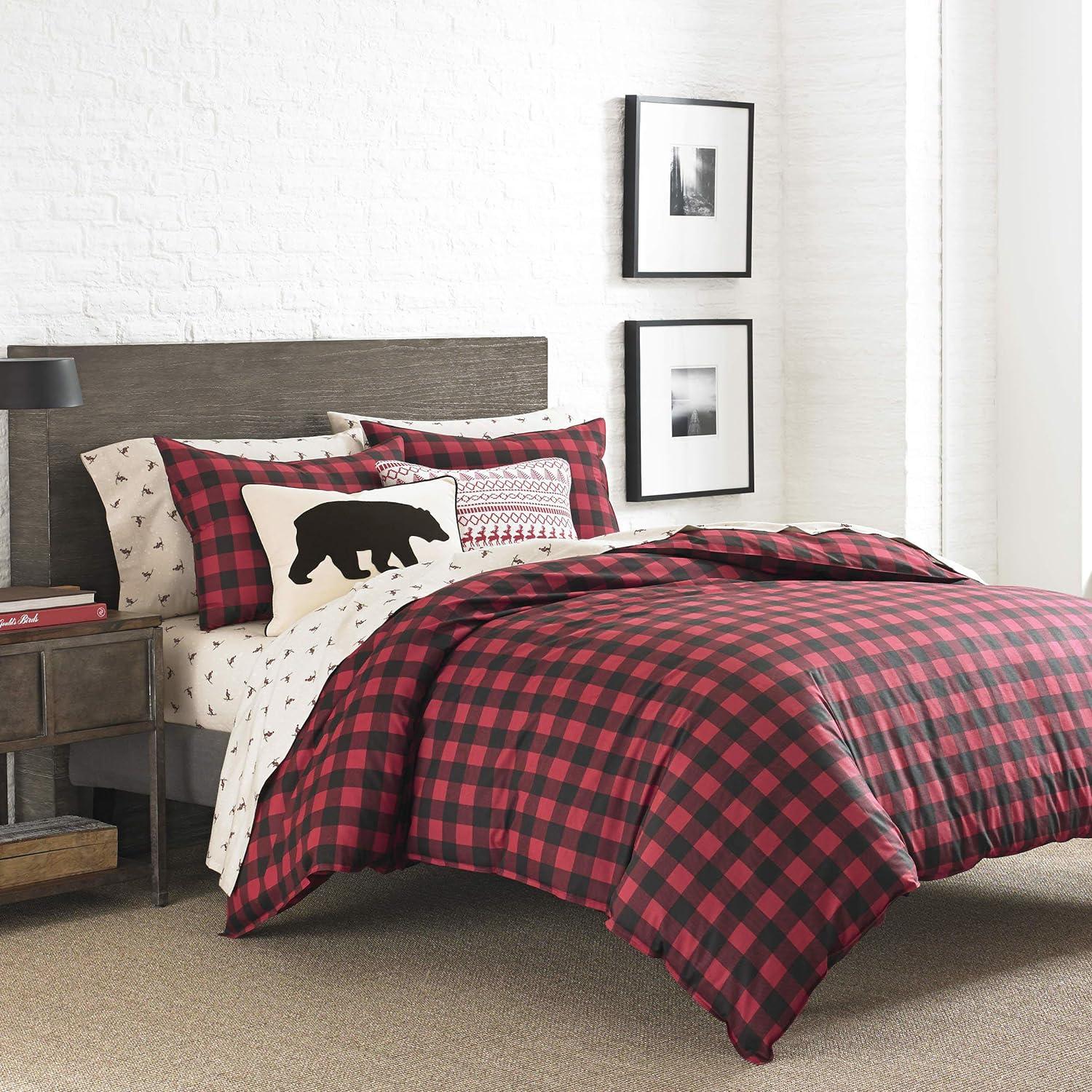 Mountain Plaid Duvet Cover And Sham Set Red - Eddie Bauer®