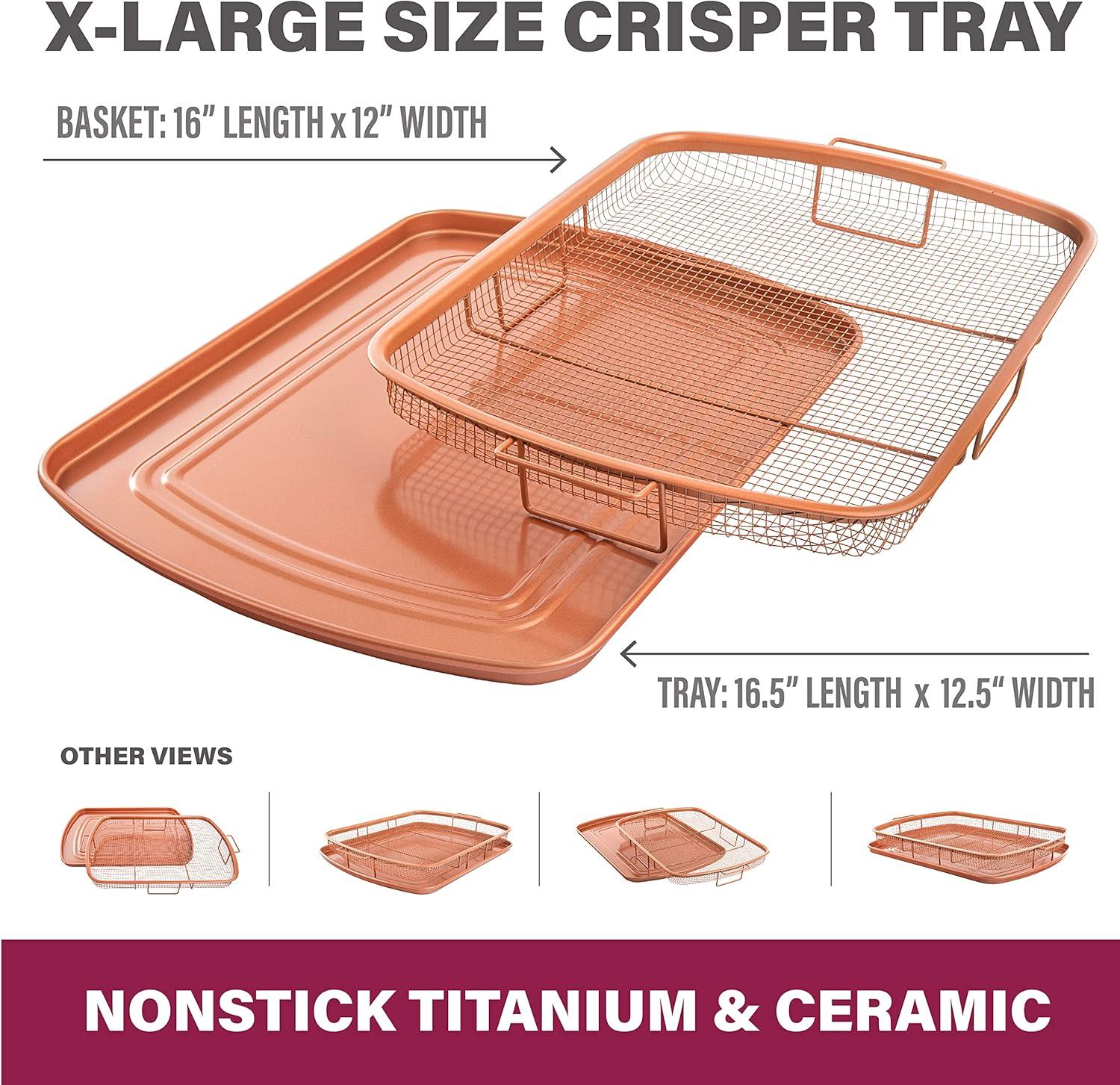Gotham Steel Nonstick Air Fryer Tray for Oven with Recipe Book - 16" x 12"