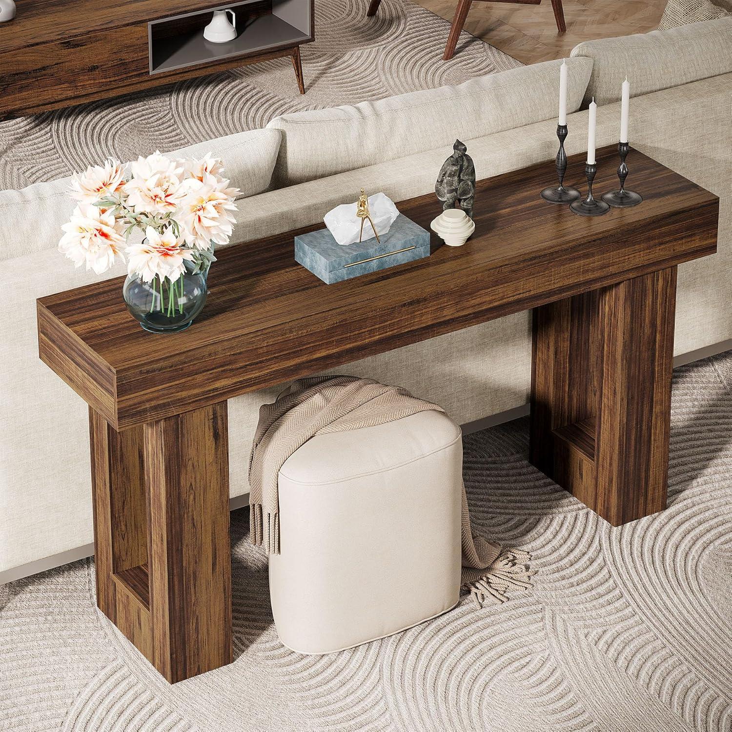 63 Inch Long Console Table Farmhouse Sofa Table