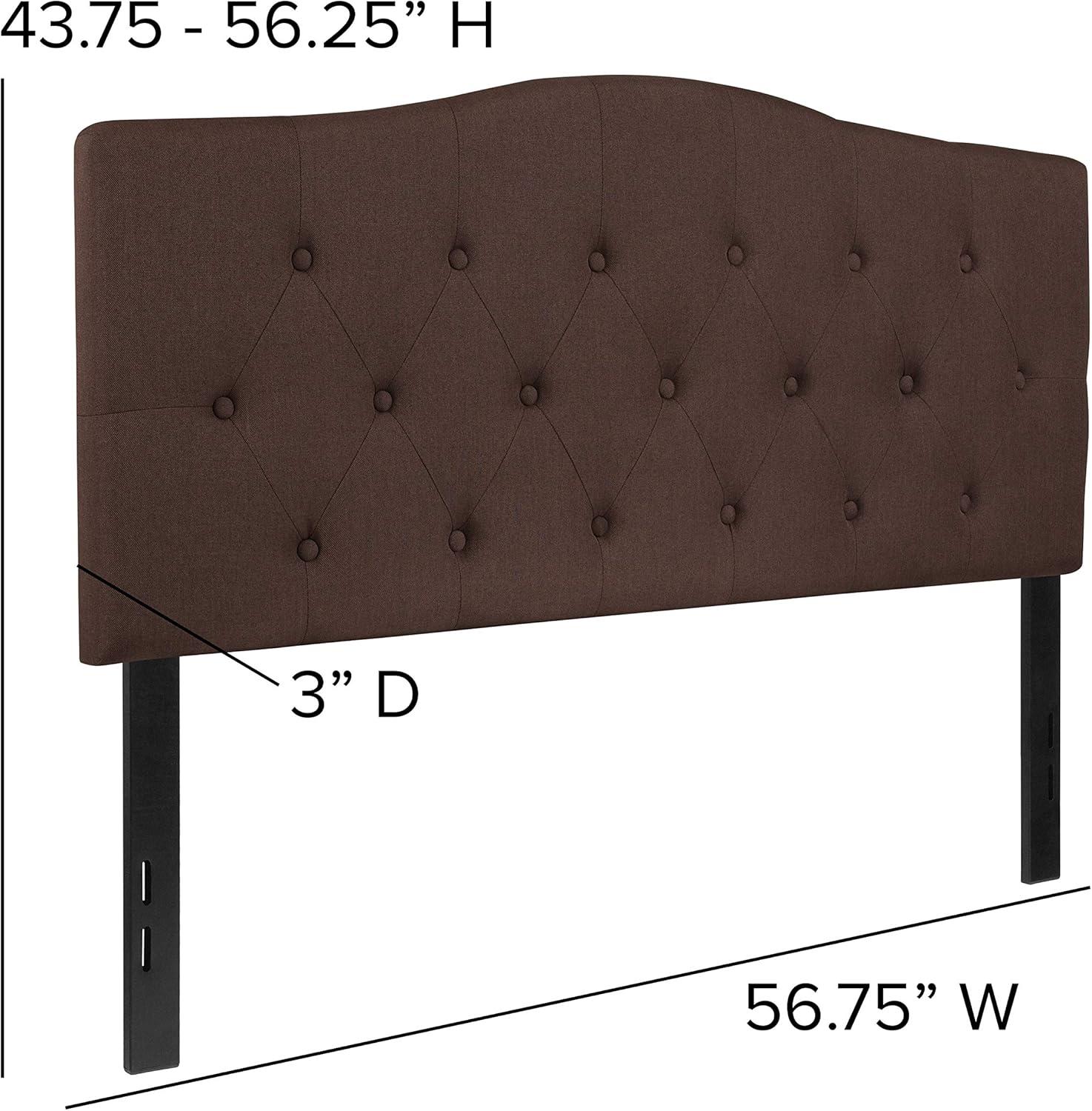 Flash Furniture Cambridge Tufted Upholstered Full Size Headboard in Dark Brown Fabric