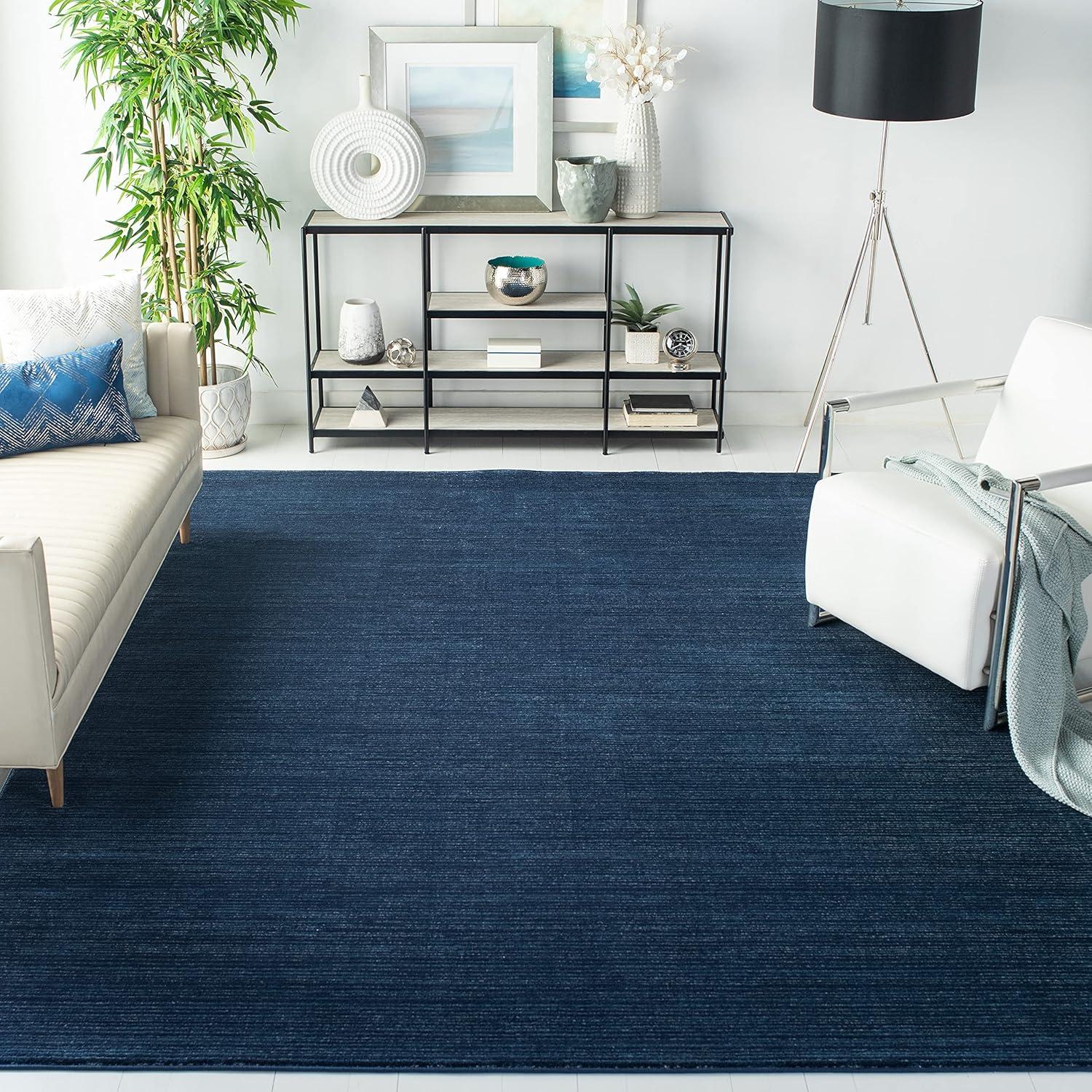 SAFAVIEH Vision Adrasteia Overdyed Solid Area Rug, Navy, 12' x 12' Square