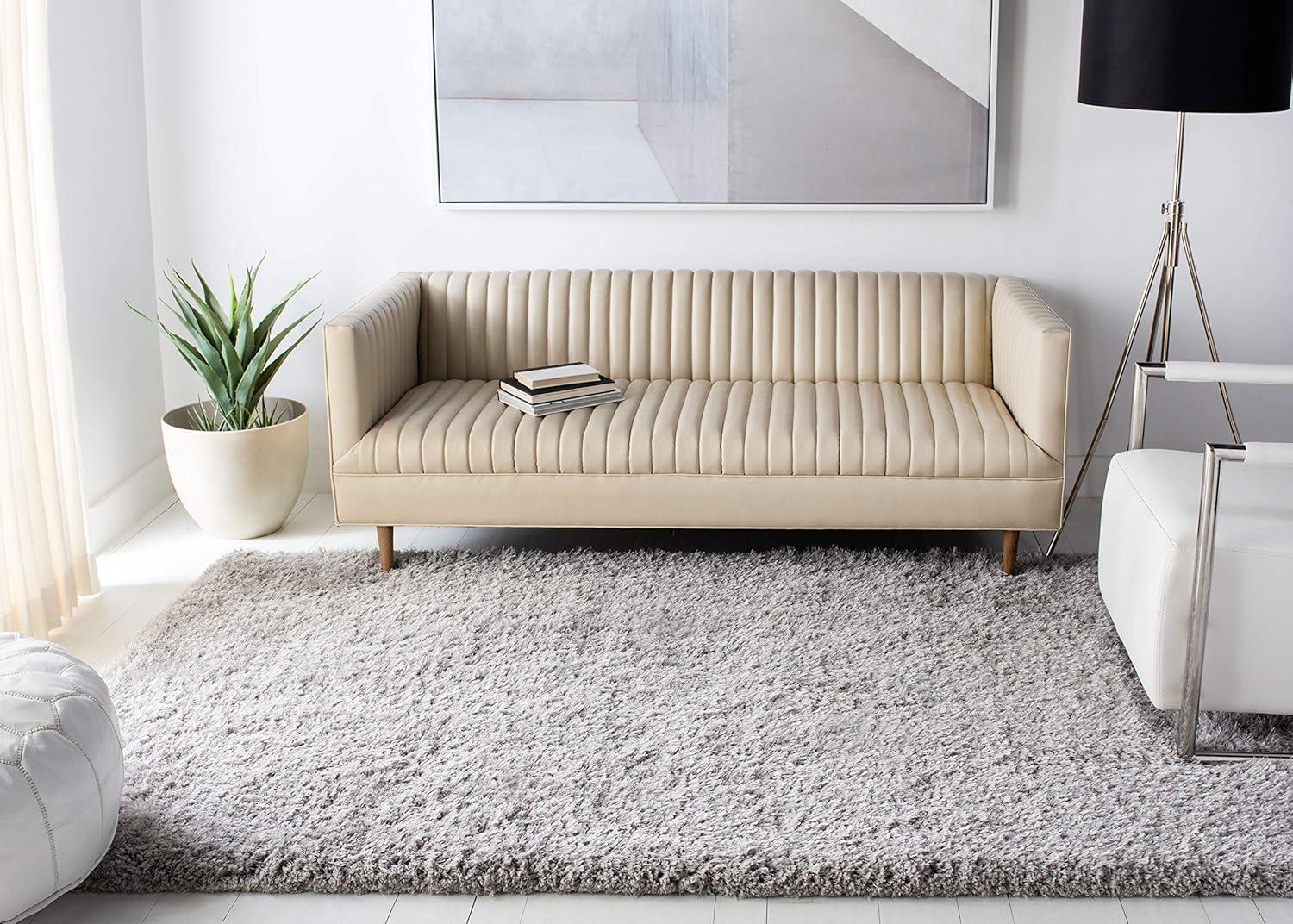 Supreme Shag SGS621 Hand Tufted Indoor Area Rug - Silver - 8'x10' - Safavieh