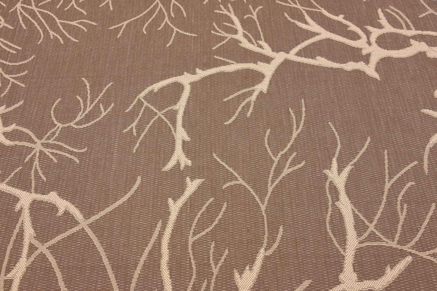 Unique Loom Outdoor Botanical Collection Area Rug - Branch (7' 1" x 10' Rectangle Brown/Beige)