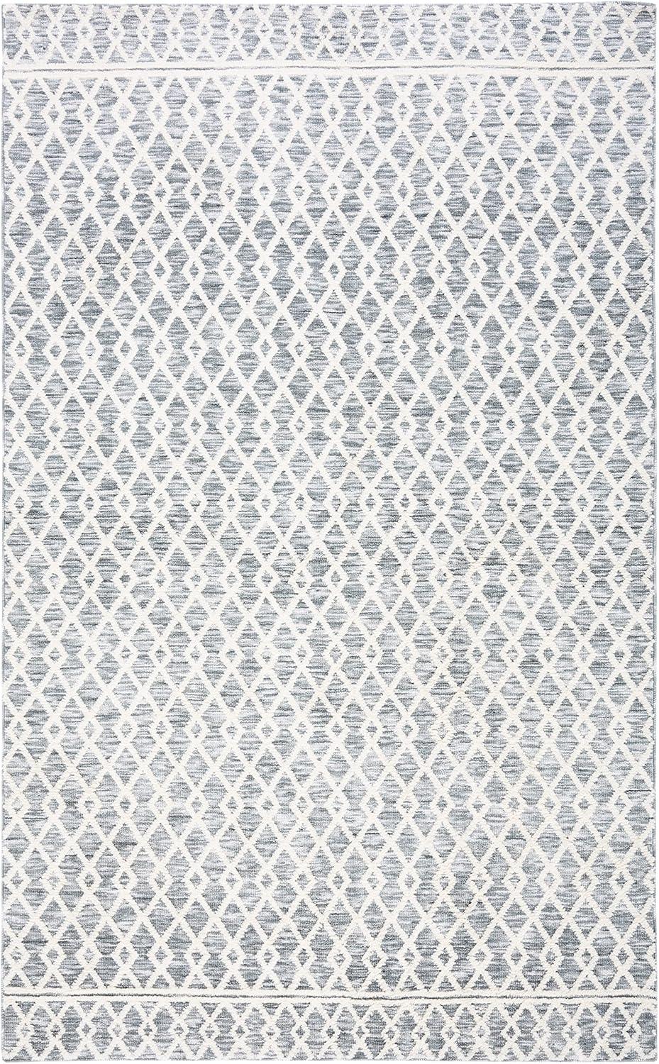 SAFAVIEH Easy Care Korbin Cross Area Rug, 3' x 5', Grey/Ivory