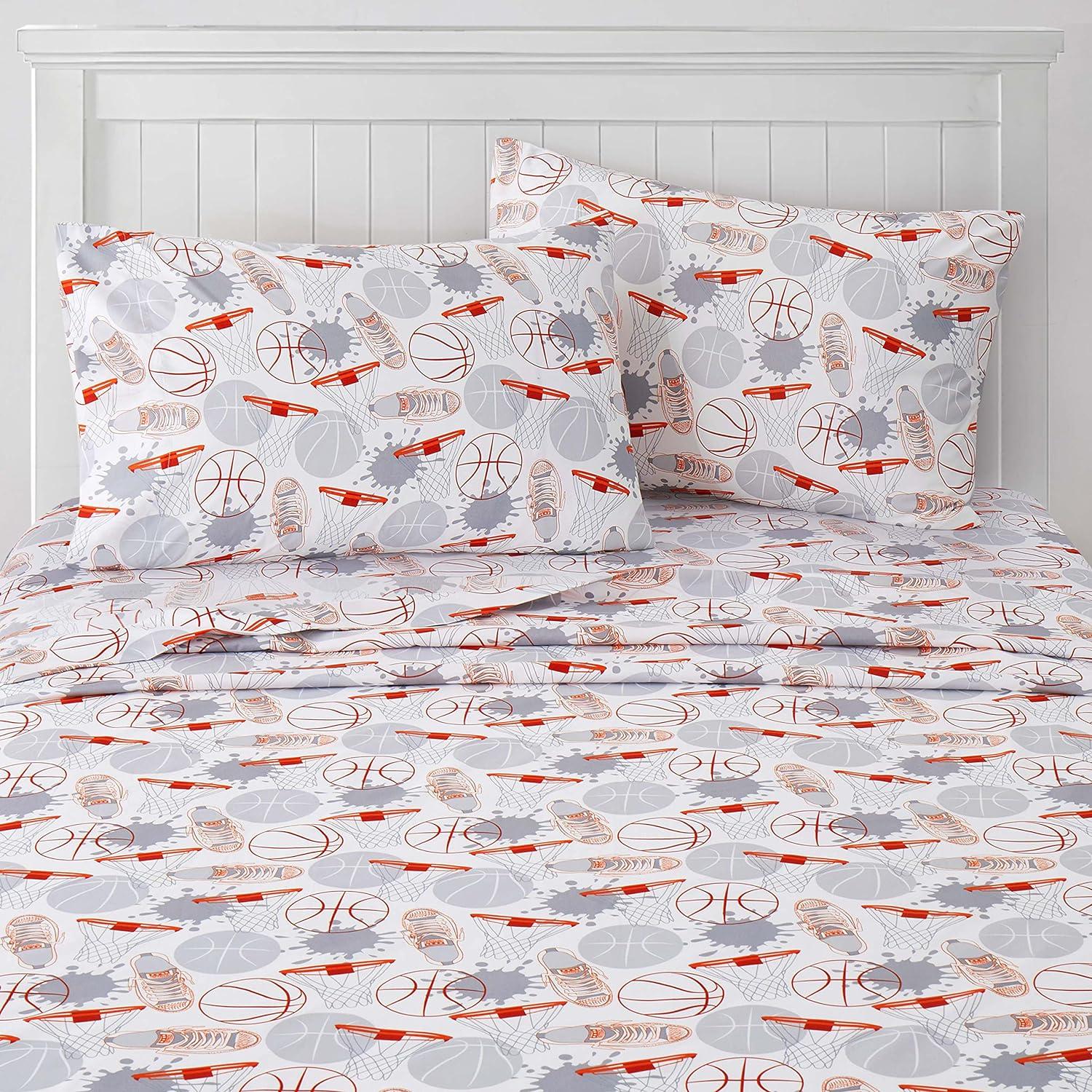 Sweet Home Collection Basketball Bed Sheet Set