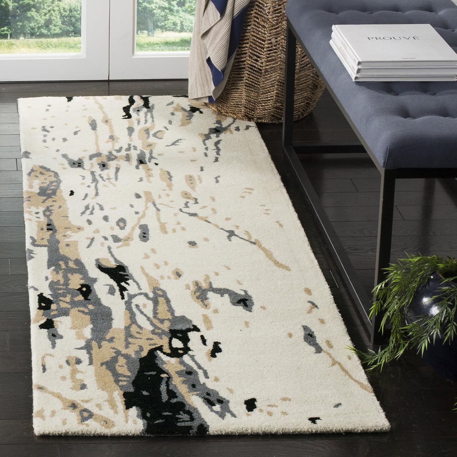 Bella BEL117 Hand Tufted Accent Rug - Ivory/Grey - 2'x3' - Safavieh.