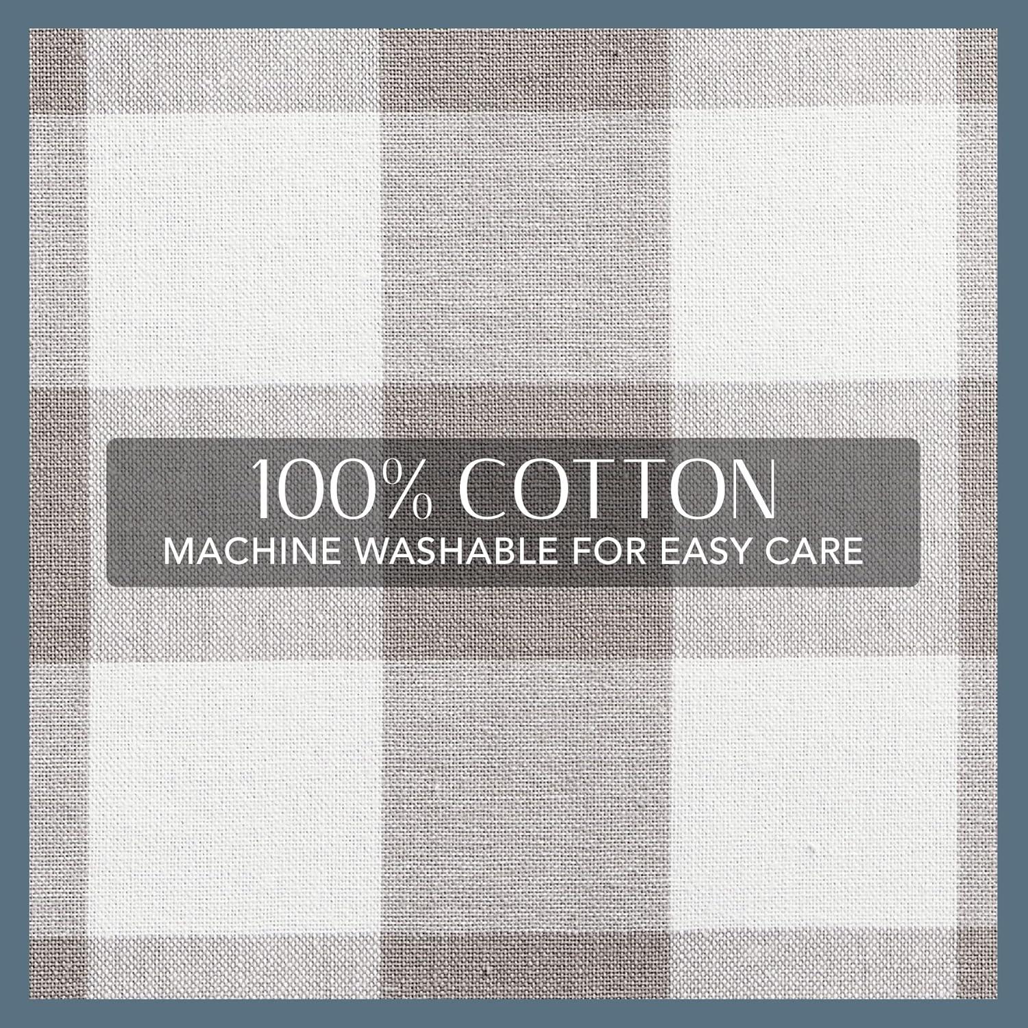 Farmhouse Living Buffalo Check Kitchen Tier Window Curtain Set of 2 - 30" x 36" - Gray/White - Elrene Home Fashions