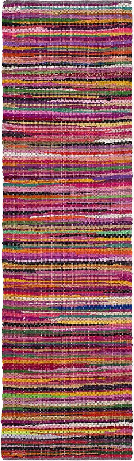 Rag Rug RAR240 Hand Woven Indoor Runner Rug - Red/Multi - 2'3"x10' - Safavieh.