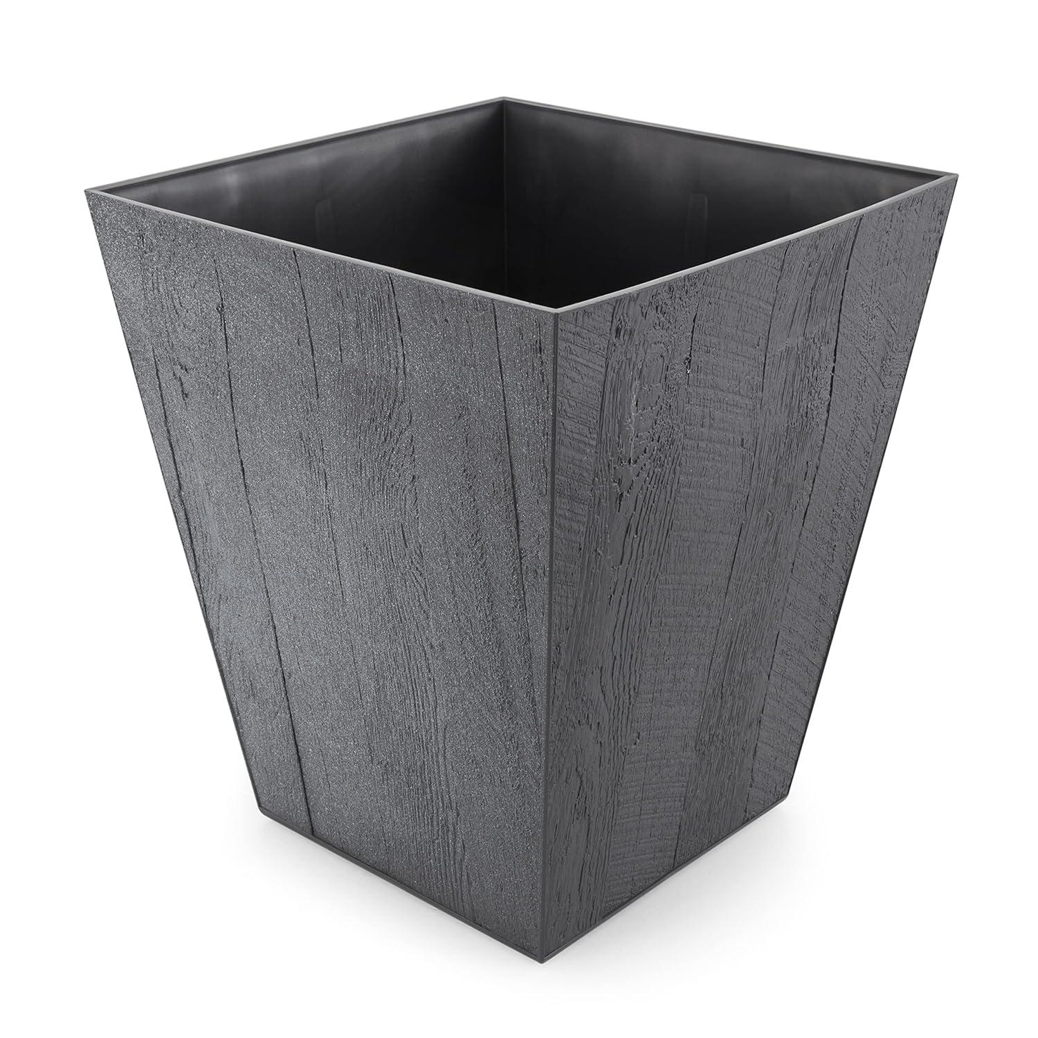 Suncast Suncast Farmington Decorative Rustic Wood Finish Garden Planter