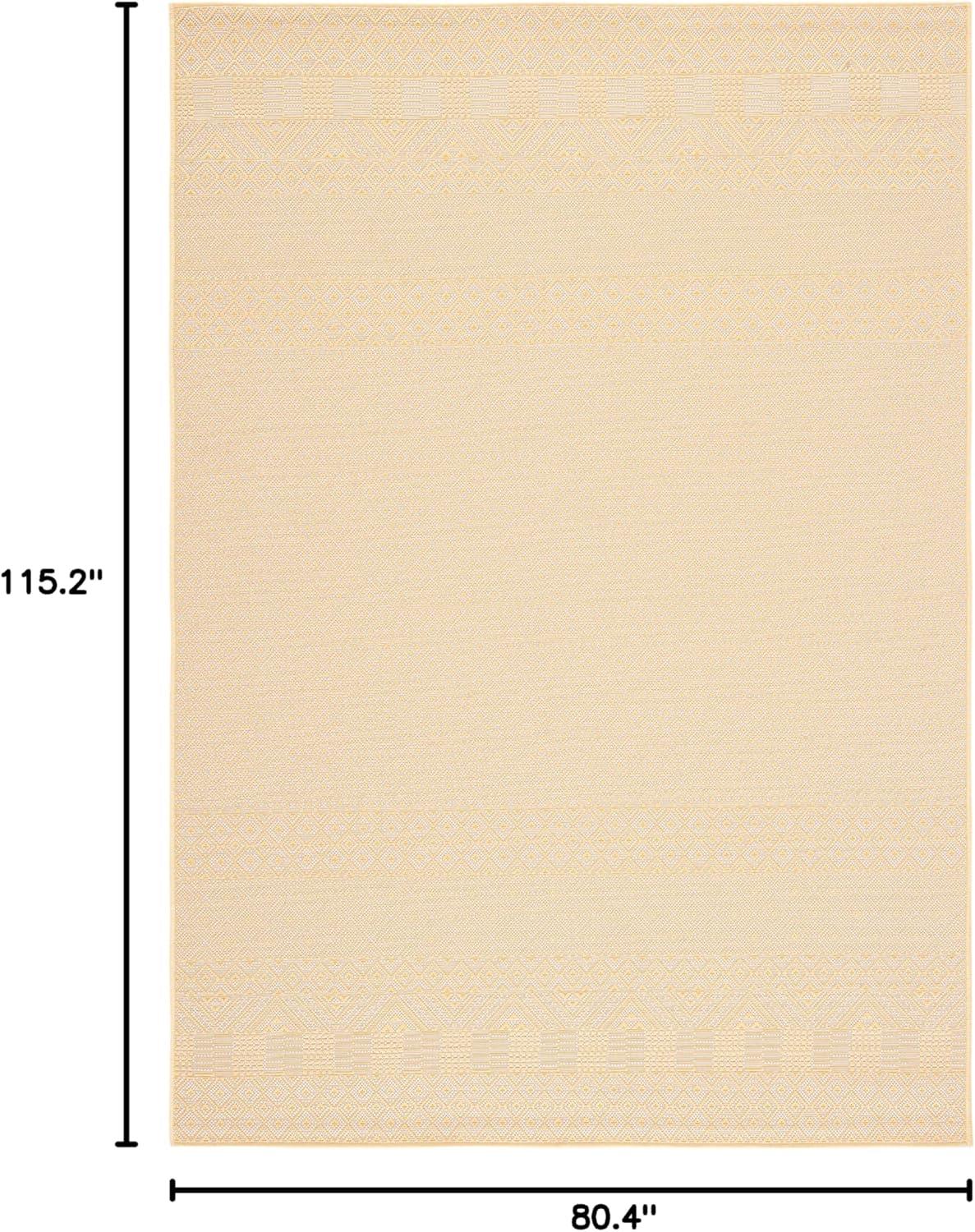 Courtyard CY6235 Power Loomed Indoor and Outdoor Area Rug - Gold/Beige - 6'7"x9'6" - Safavieh