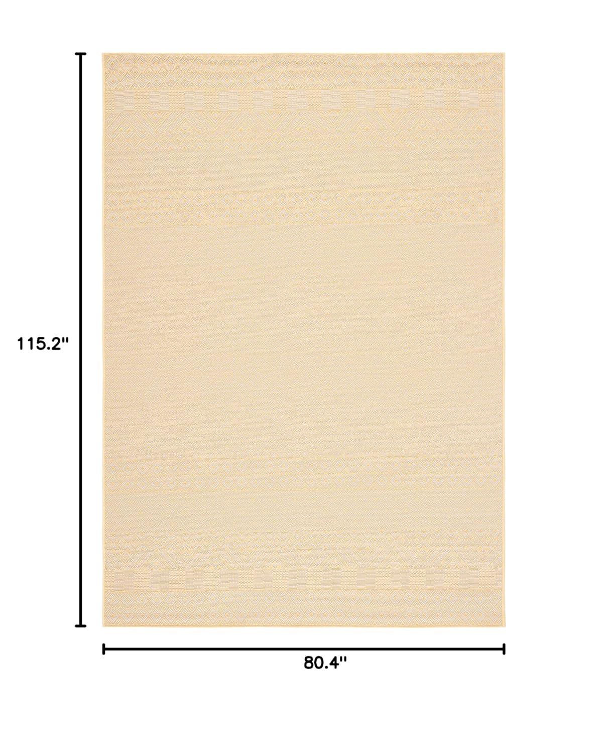 Courtyard CY6235 Power Loomed Indoor and Outdoor Area Rug - Gold/Beige - 6'7"x9'6" - Safavieh