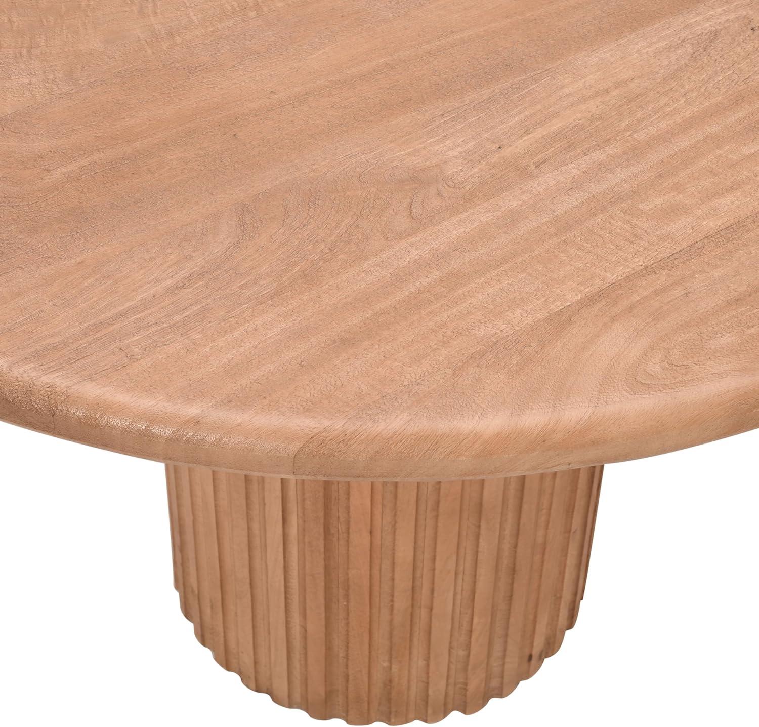 Wade Logan® Chellapah Solid Wood 84" Mid-Century Modern Fluted Double Pedestal Dining Table